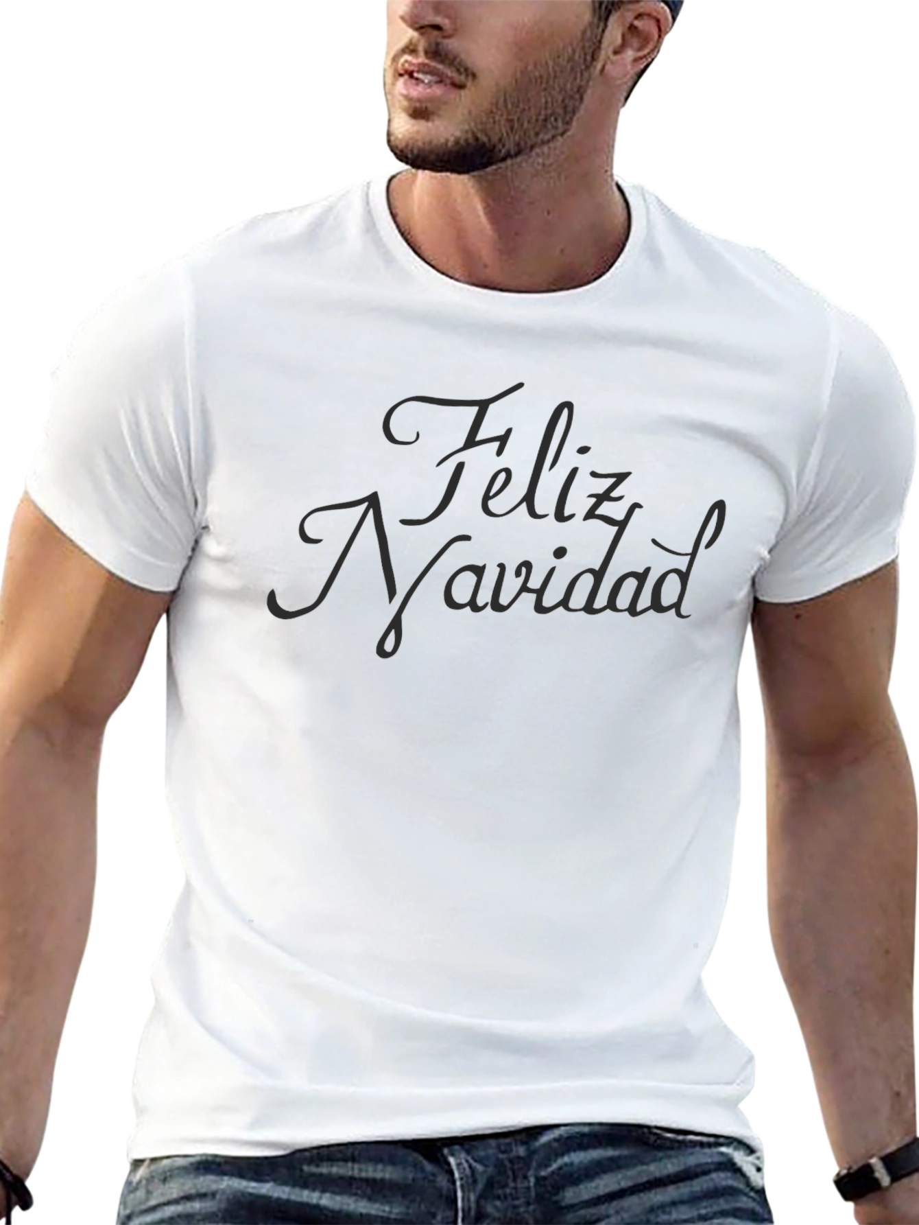 Feliz Navidad Holiday Tee - Mens Black Graphic T-Shirt