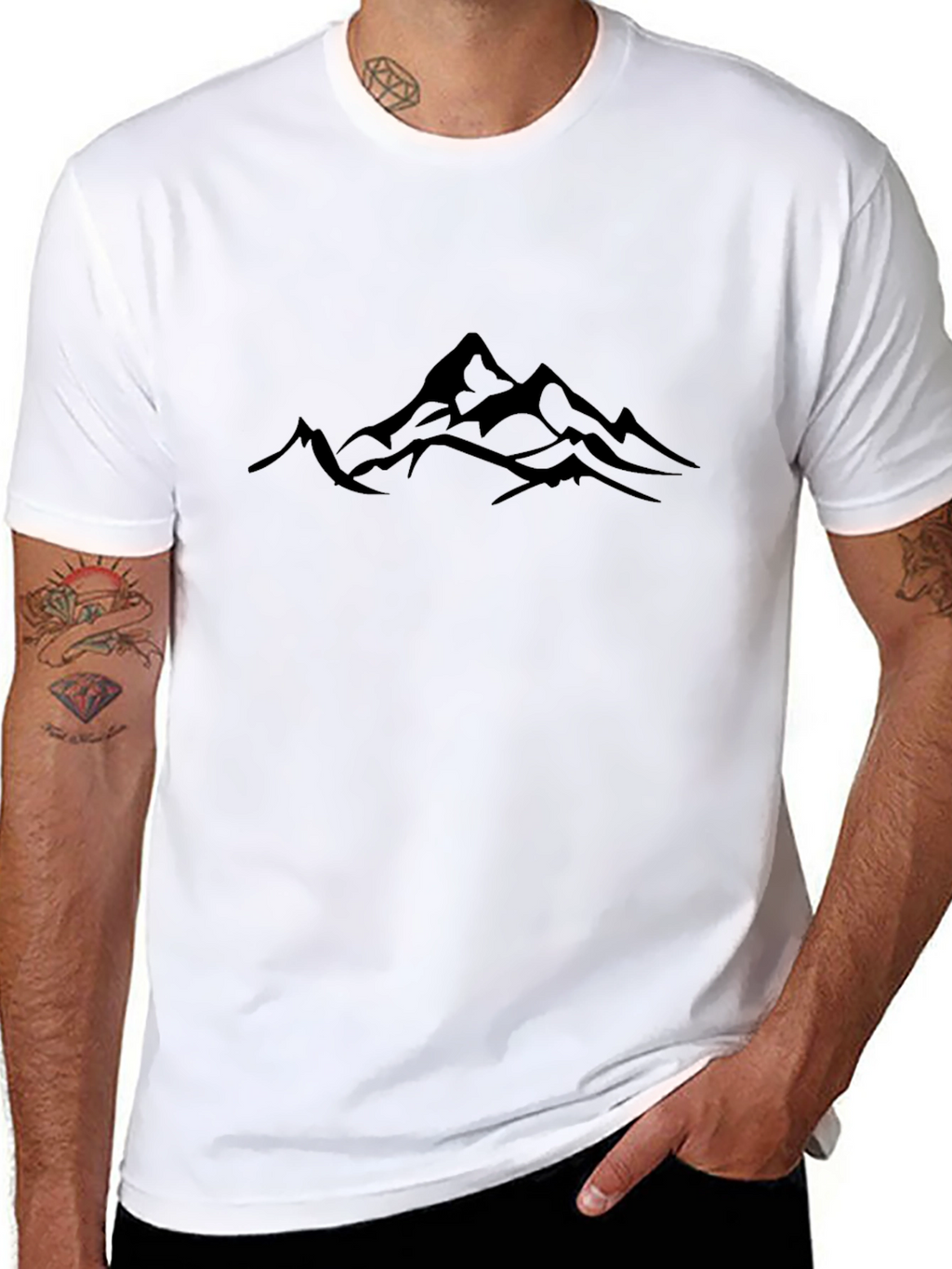 Mountain Silhouette Black T-Shirt