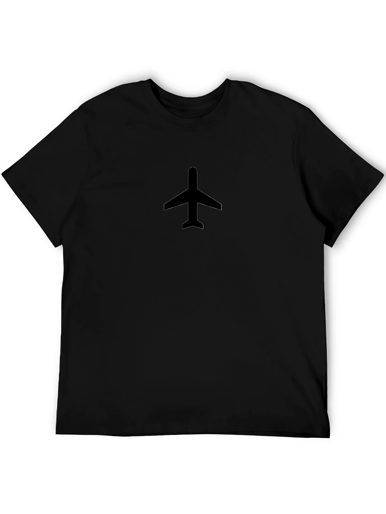 Airplane Graphic Tee - Black Short Sleeve