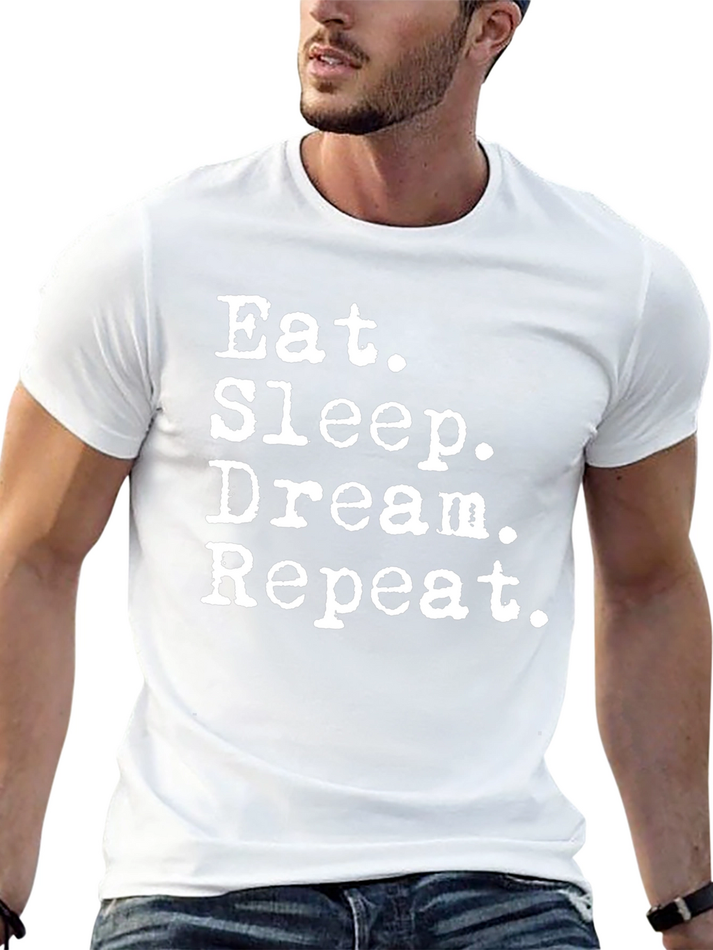 Eat Sleep Dream Repeat Black Graphic Tee