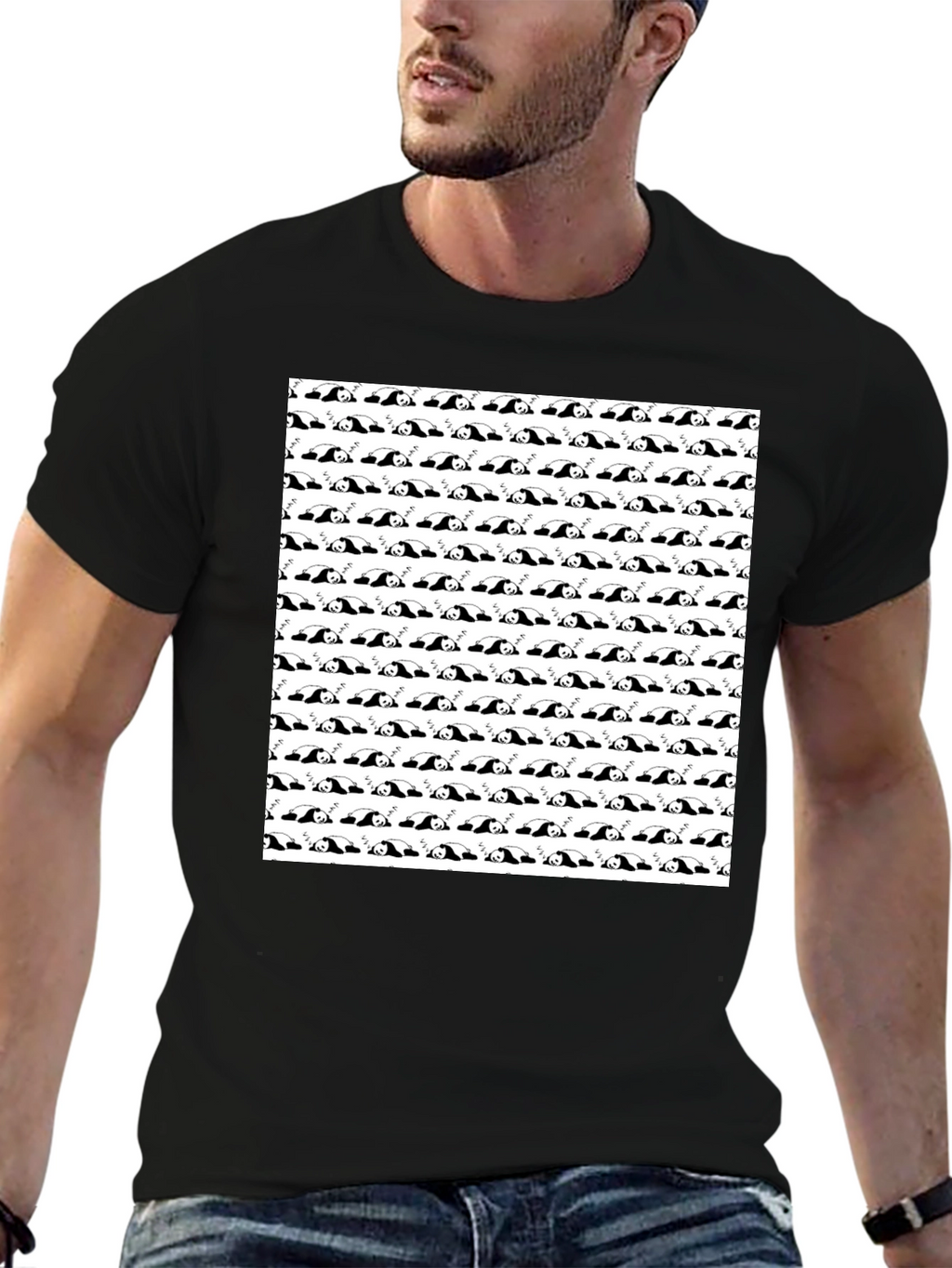 Panda Patterned Graphic Tee - Soft Cotton Casual Shirt