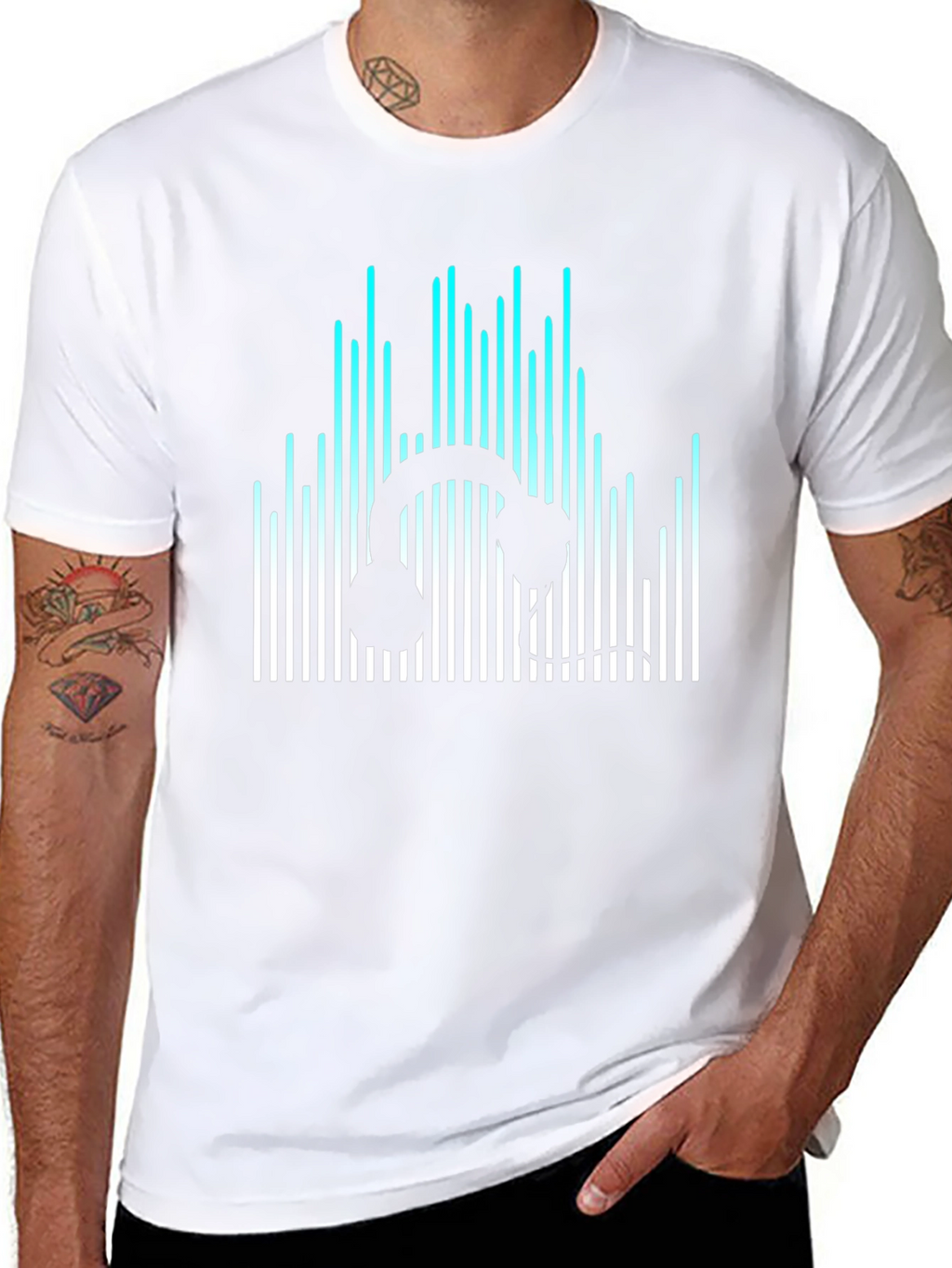 Headphone Equalizer Black T-Shirt