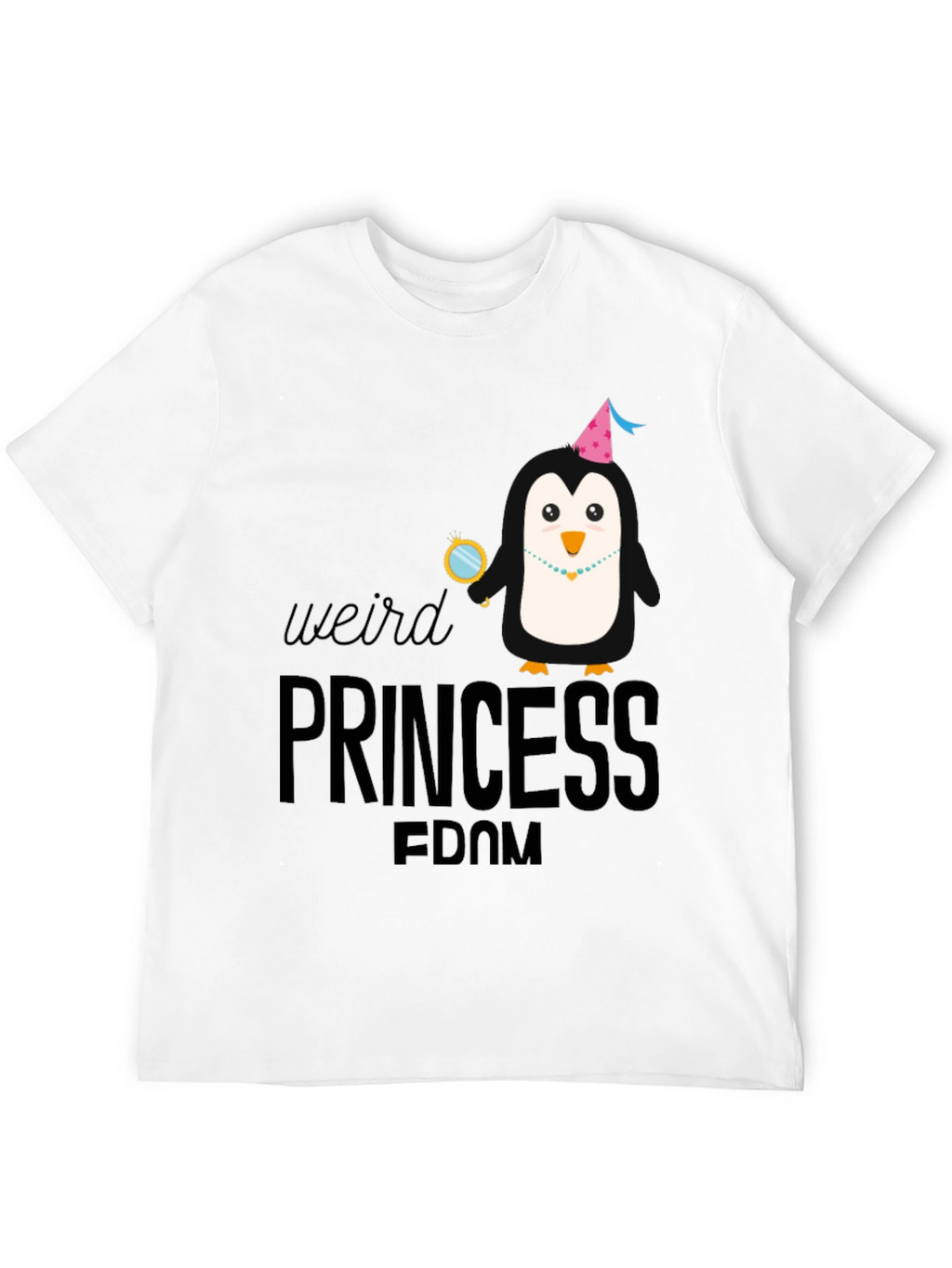 Weird Princess Penguin Graphic T-Shirt
