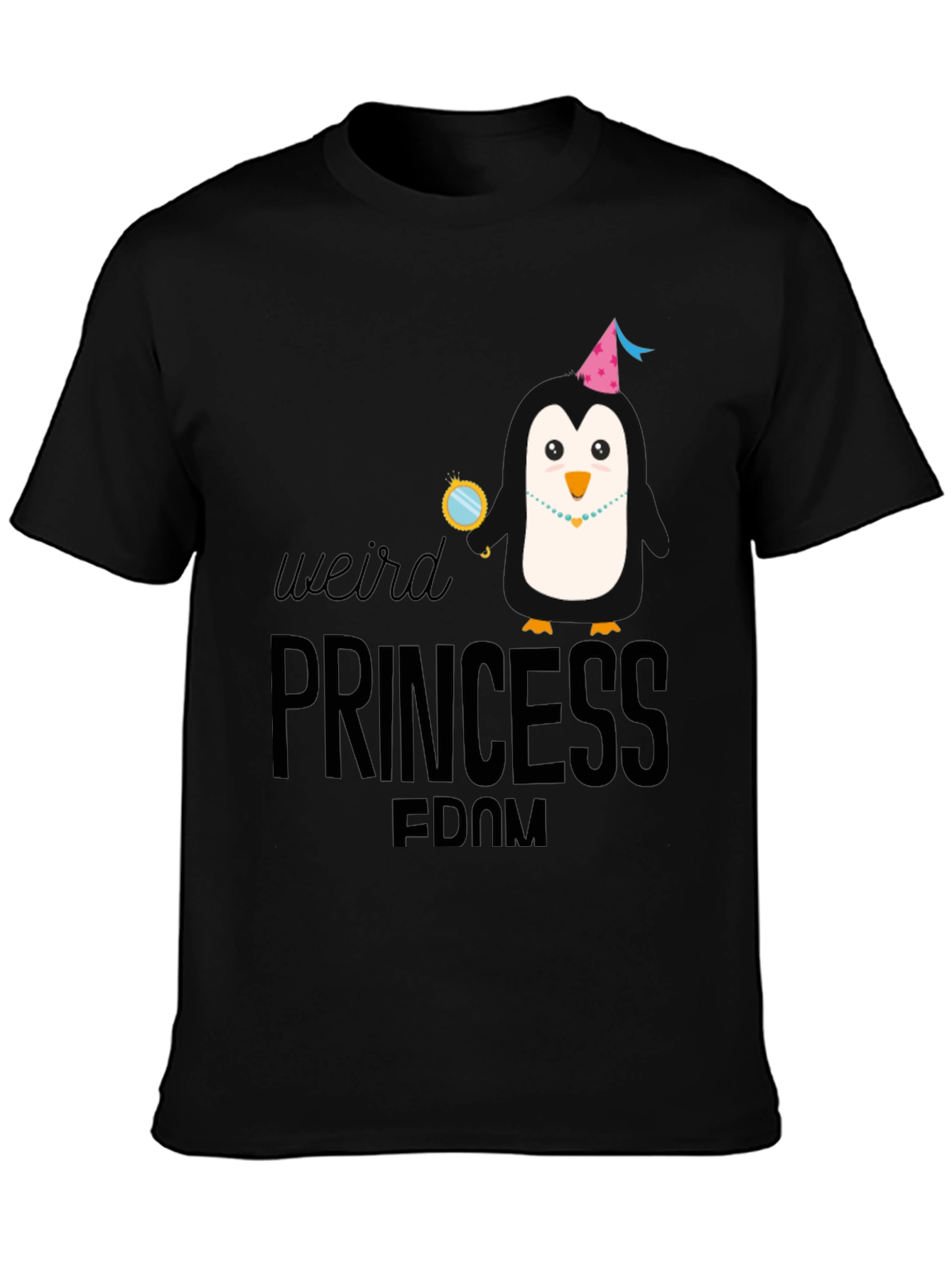 Weird Princess Penguin Graphic T-Shirt