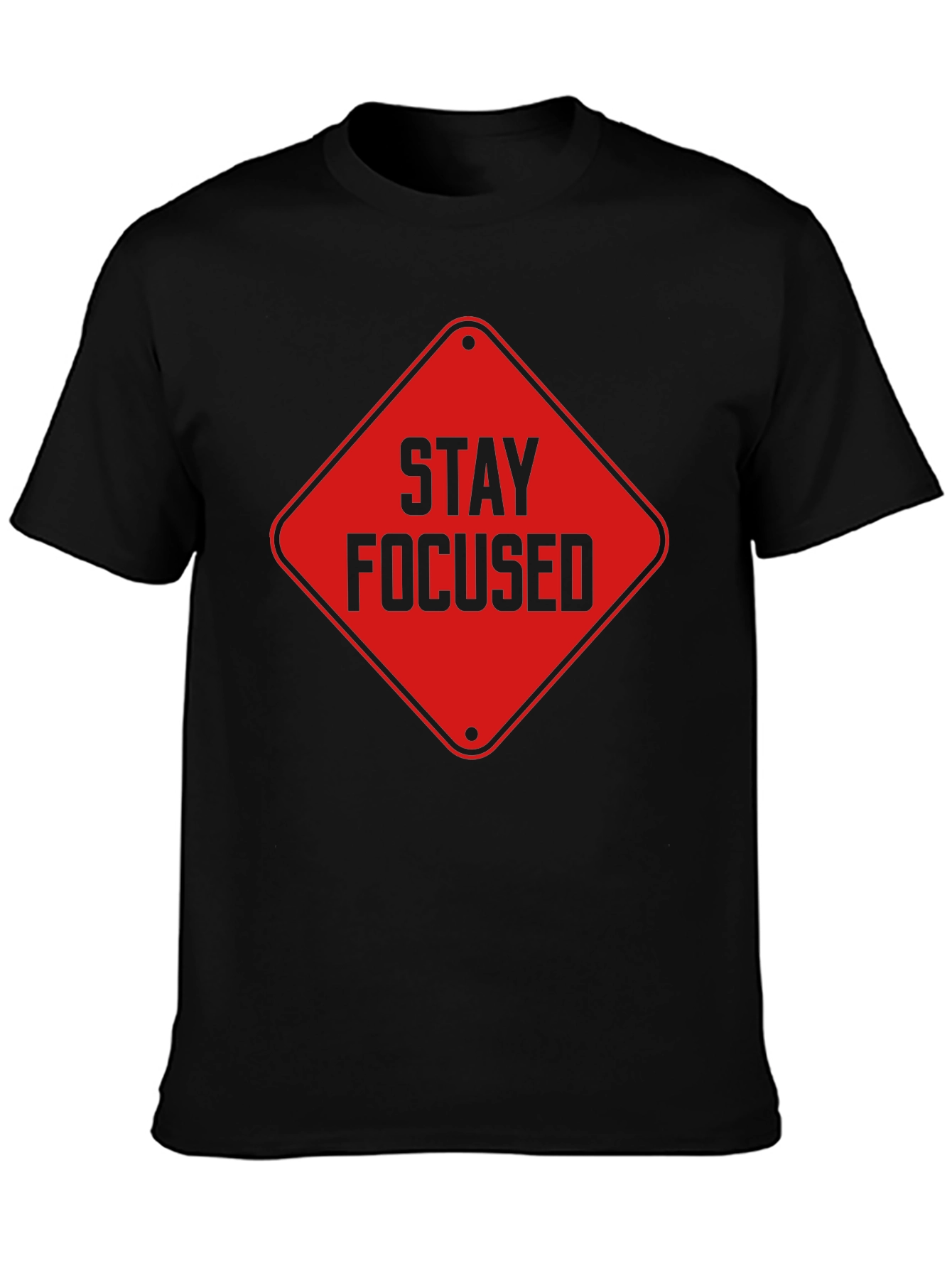 Stay Focused Graphic Tee - Mens Black Short Sleeve Shirt