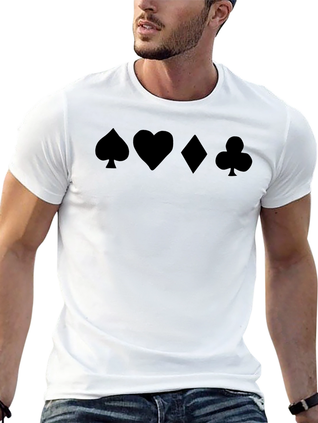 Suits Black T-Shirt - Card Symbols