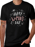 Womens Day Graphic Tee - Black Casual T-Shirt