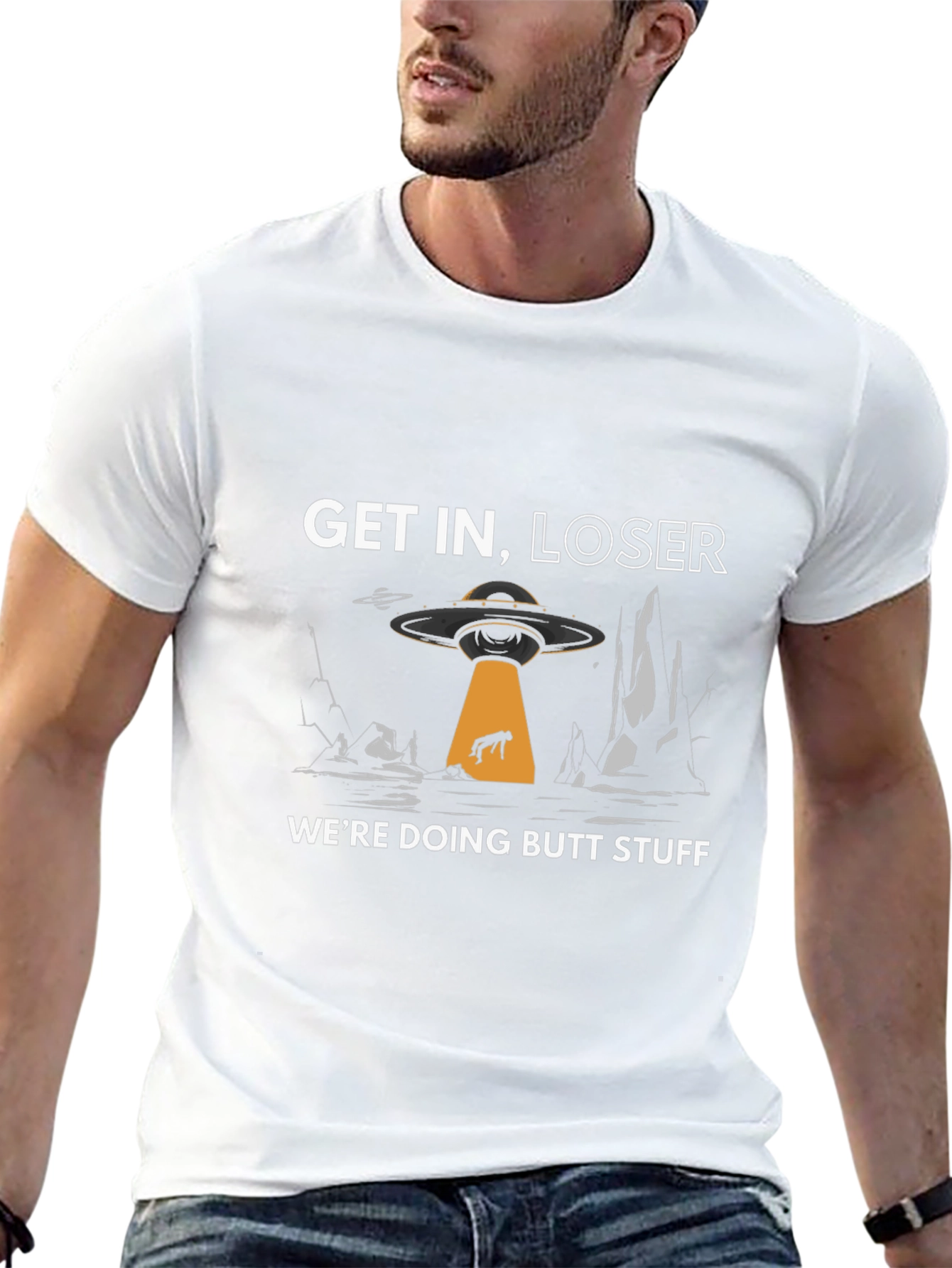 Get In Loser Alien Abduction Graphic T-Shirt