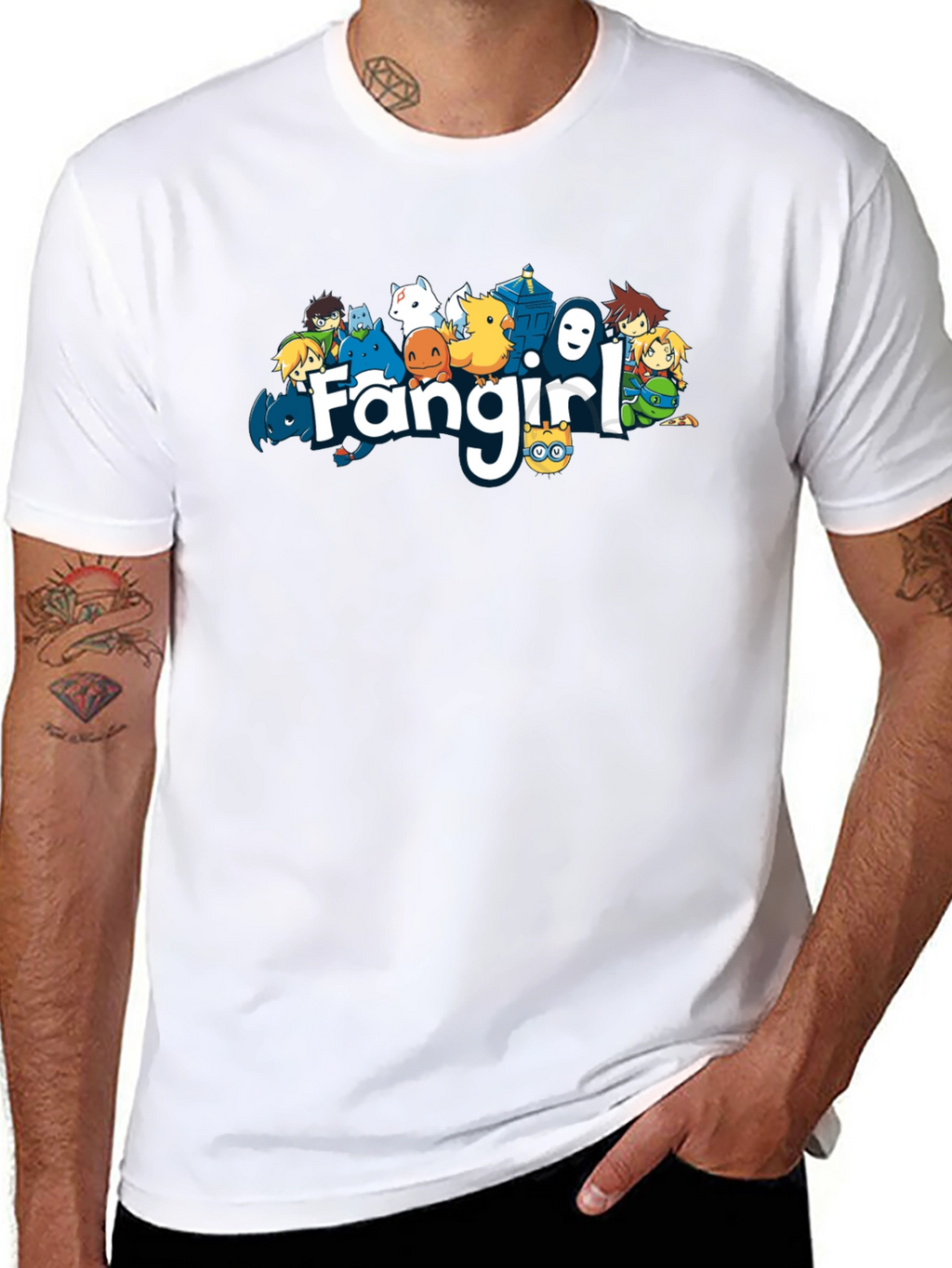 Fangirl Anime Cartoon Black T-Shirt