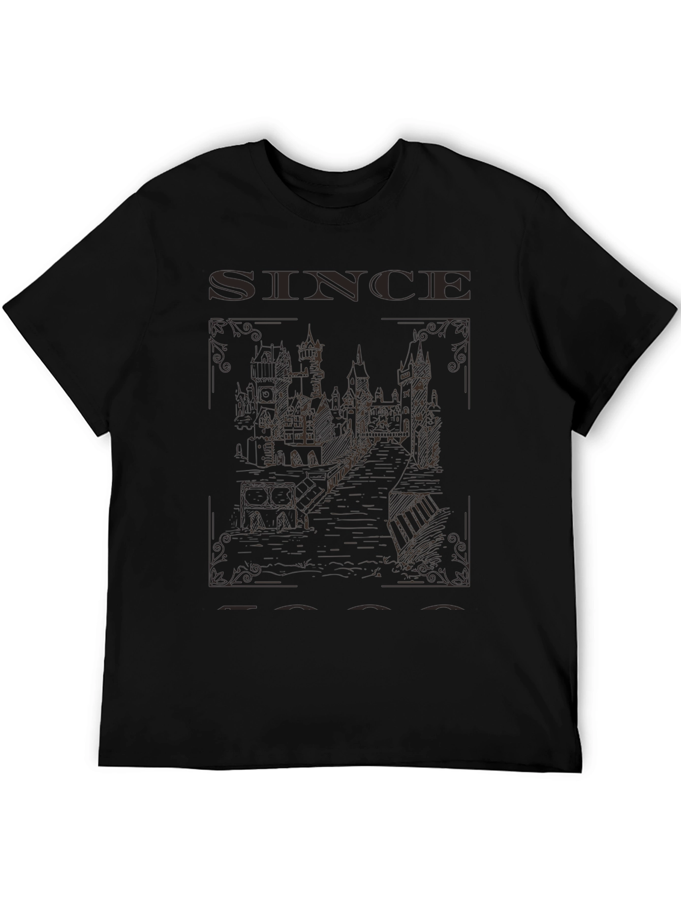 Vintage Castle Graphic Tee - Black
