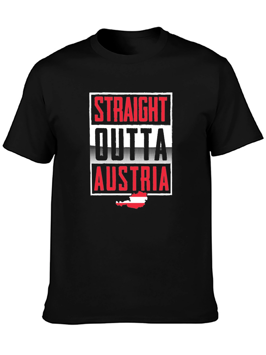 Straight Outta Austria T-Shirt | Black Novelty Tee