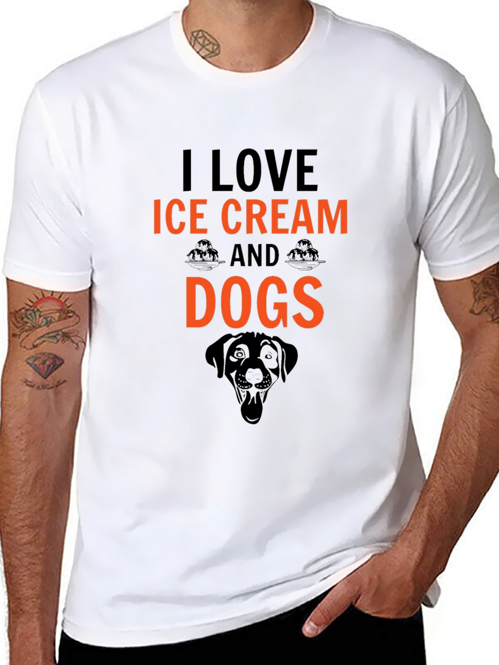 I Love Ice Cream and Dogs T-Shirt