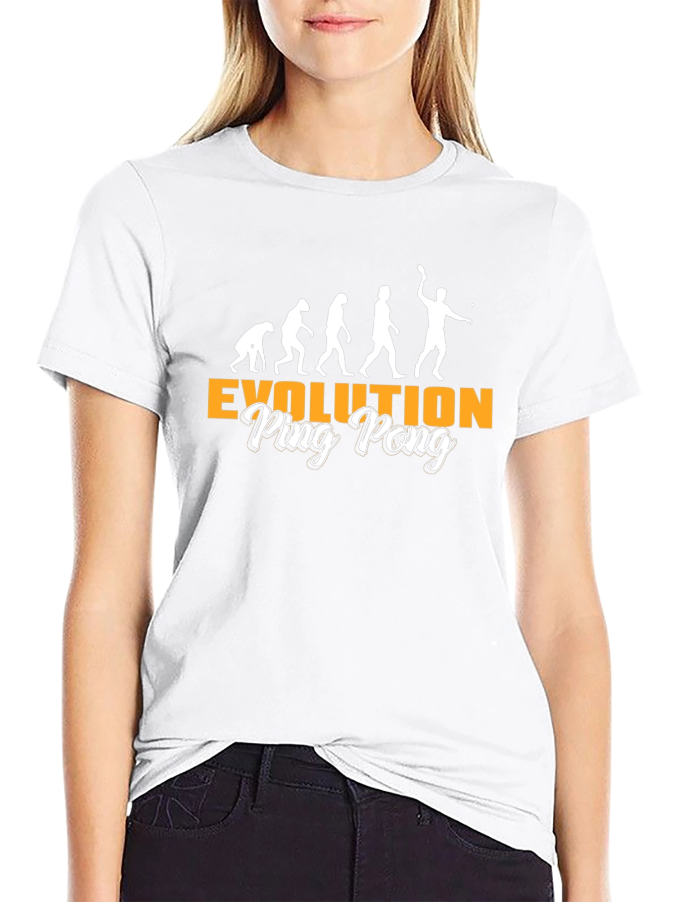 Evolution of Ping Pong Black T-Shirt