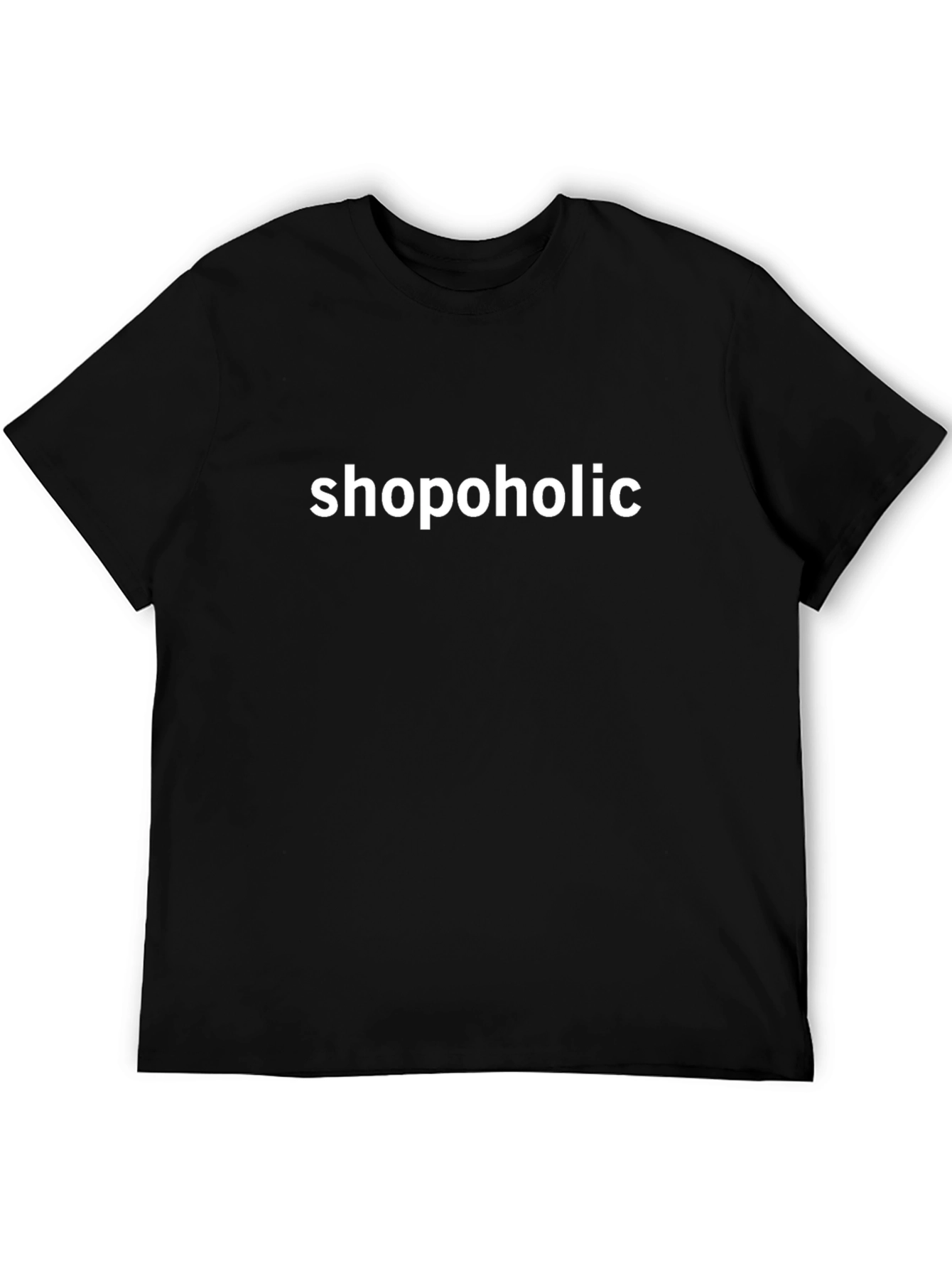 Shopoholic Black T-Shirt - Trendy Casual Wear