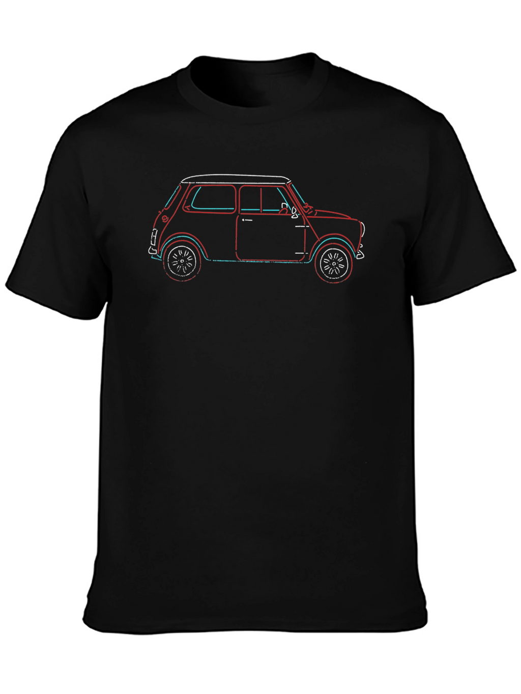 Classic Mini Car Outline Graphic T-Shirt