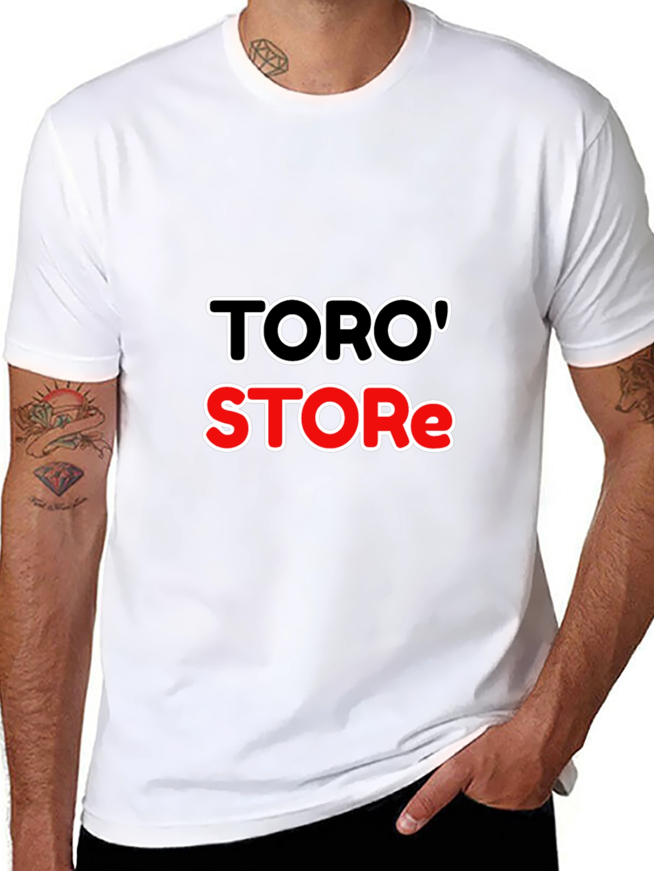TORO STORE Black Graphic Tee - Modern Streetwear
