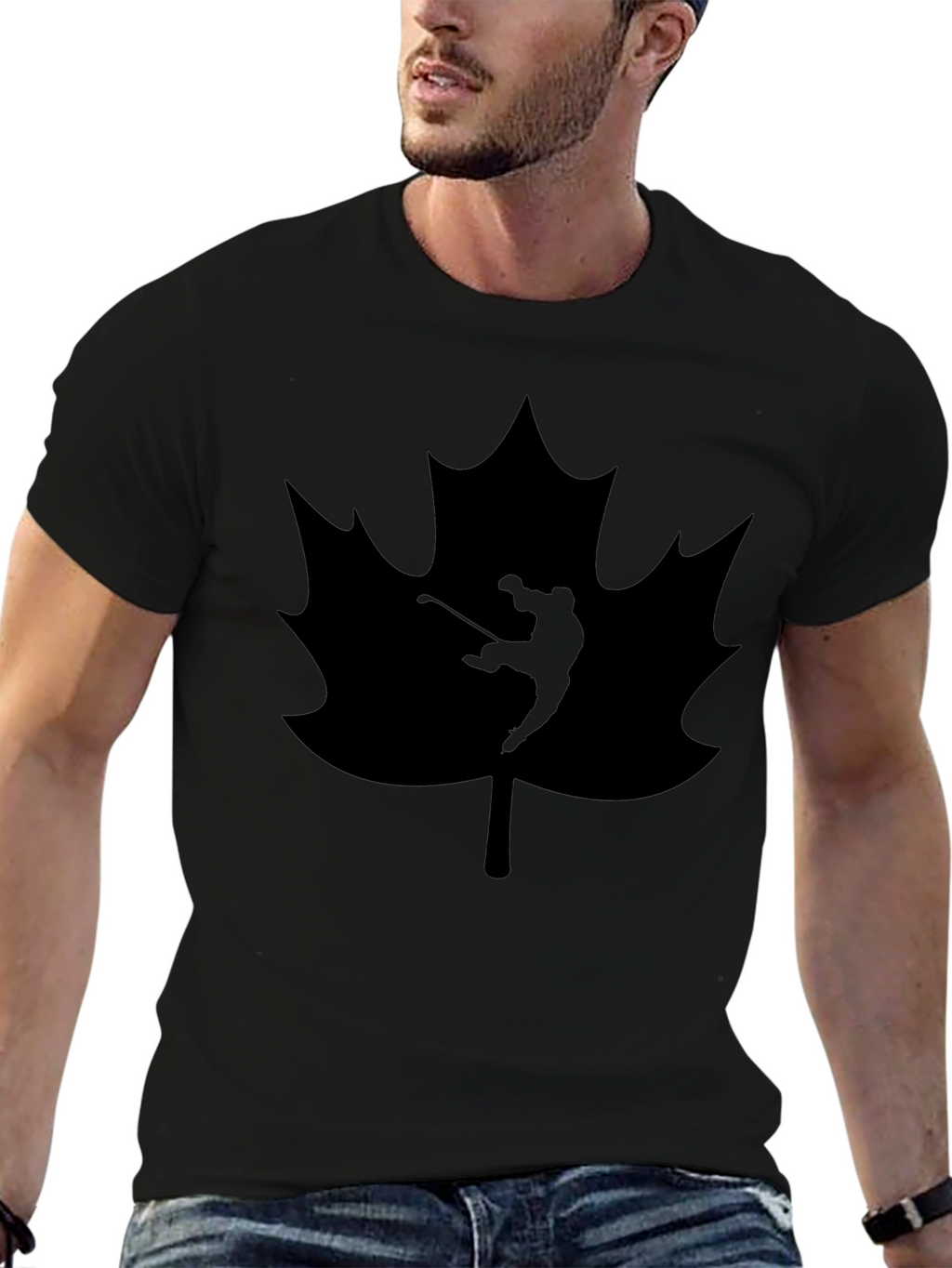 Golfing Canada Maple Leaf Black T-Shirt