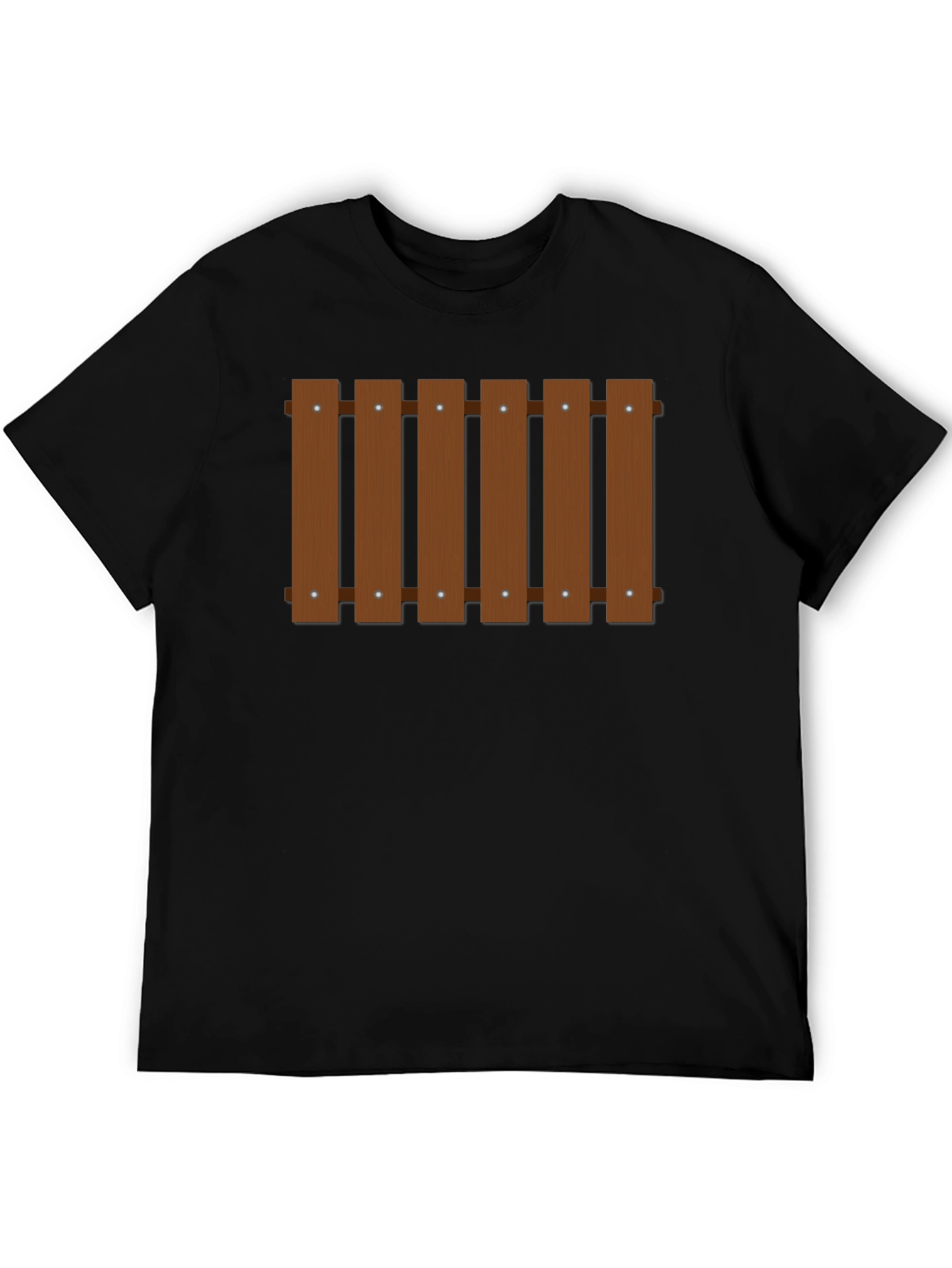 Fence Design Black T-Shirt - Novelty Graphic Tee