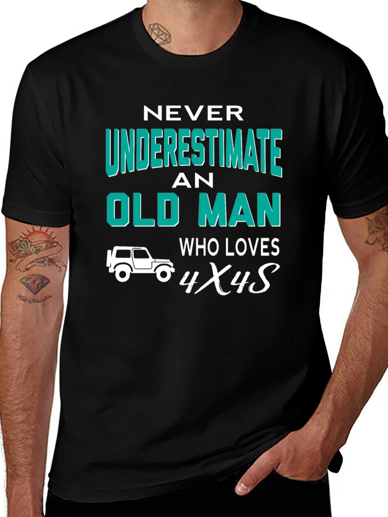 Old Man Who Loves 4x4s Graphic Tee