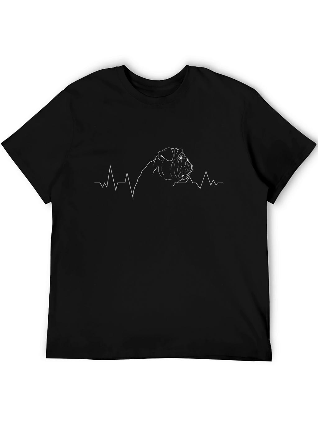 Bulldog Heartbeat Graphic Tee - Stylish Dog Lover Shirt