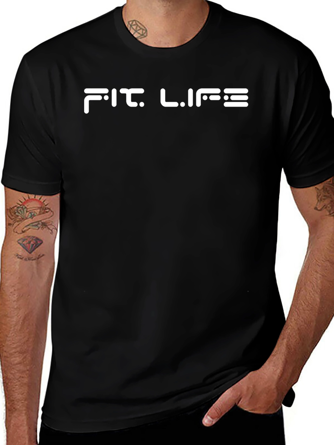 Fit Life Graphic Tee - Black Cotton T-Shirt