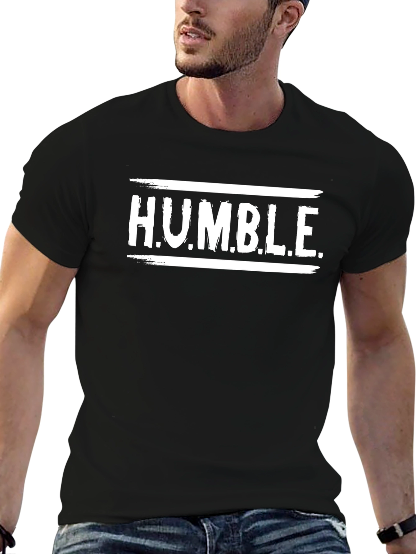 H.U.M.B.L.E. Graphic T-Shirt - Black Crew Neck Tee