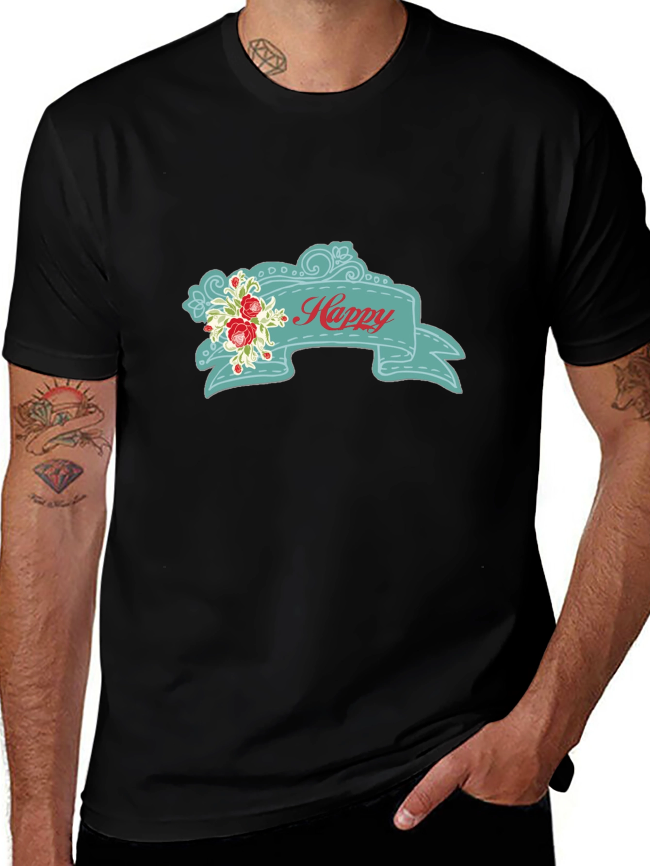 Happy Floral Banner Graphic Tee