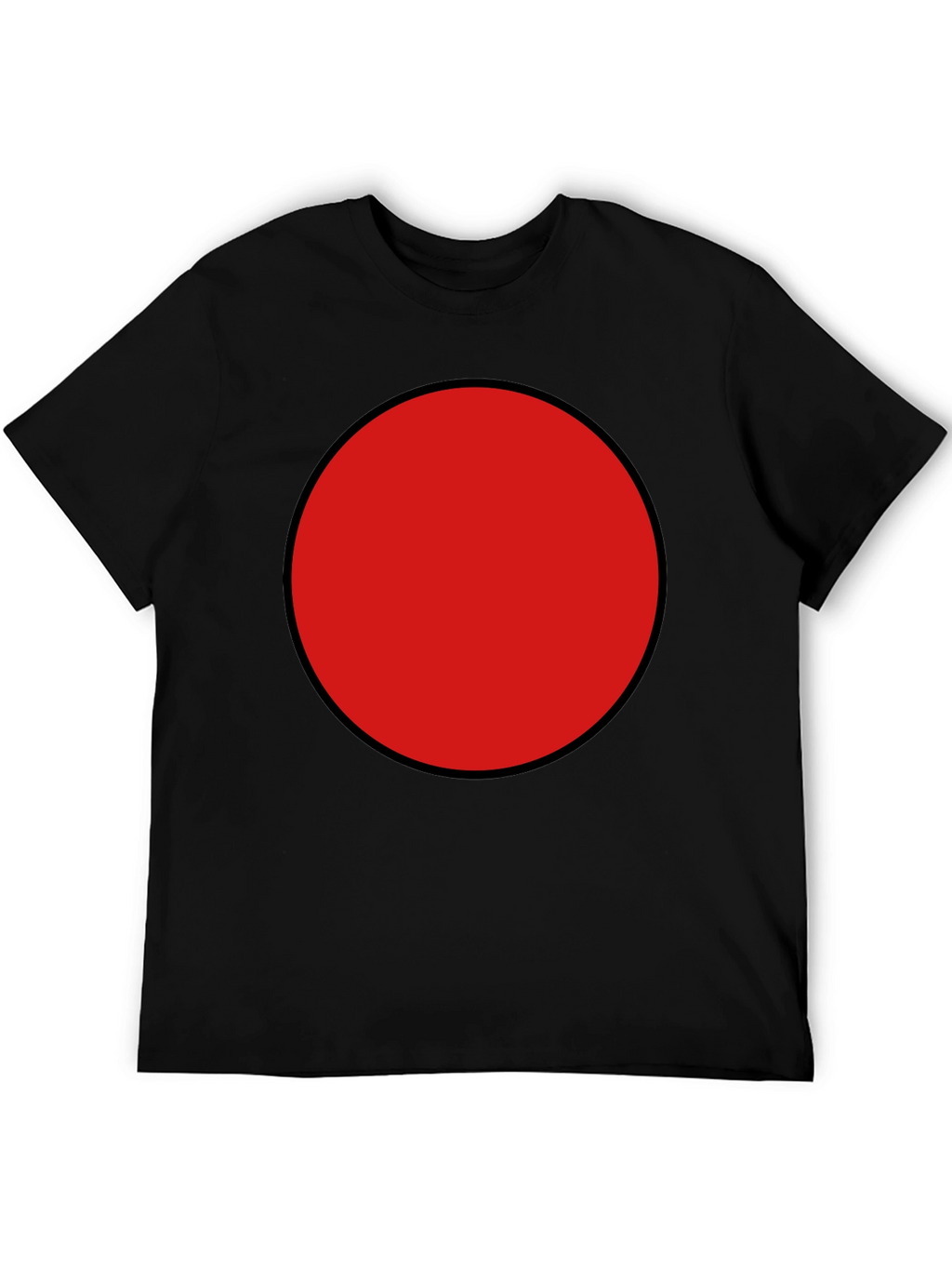 Red Circle Graphic Tee - Black Cotton Blend Shirt