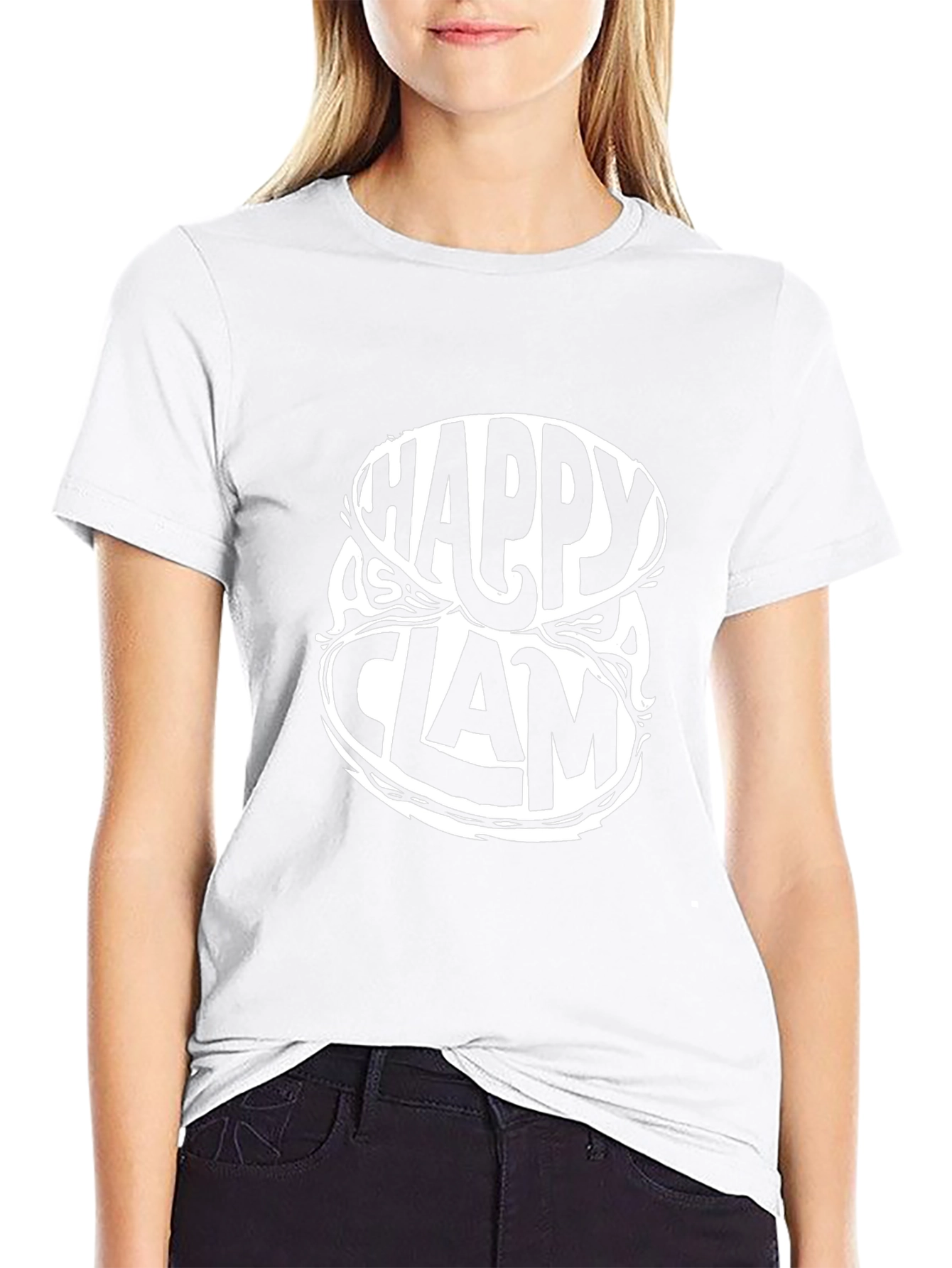 Happy as a Clam Graphic Tee - Black Cotton