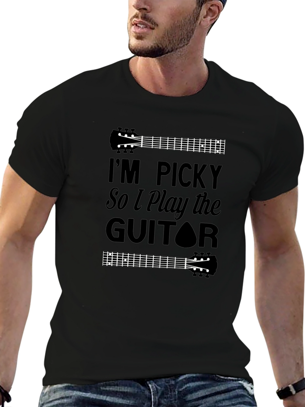 Im Picky Guitar Player Black Tee
