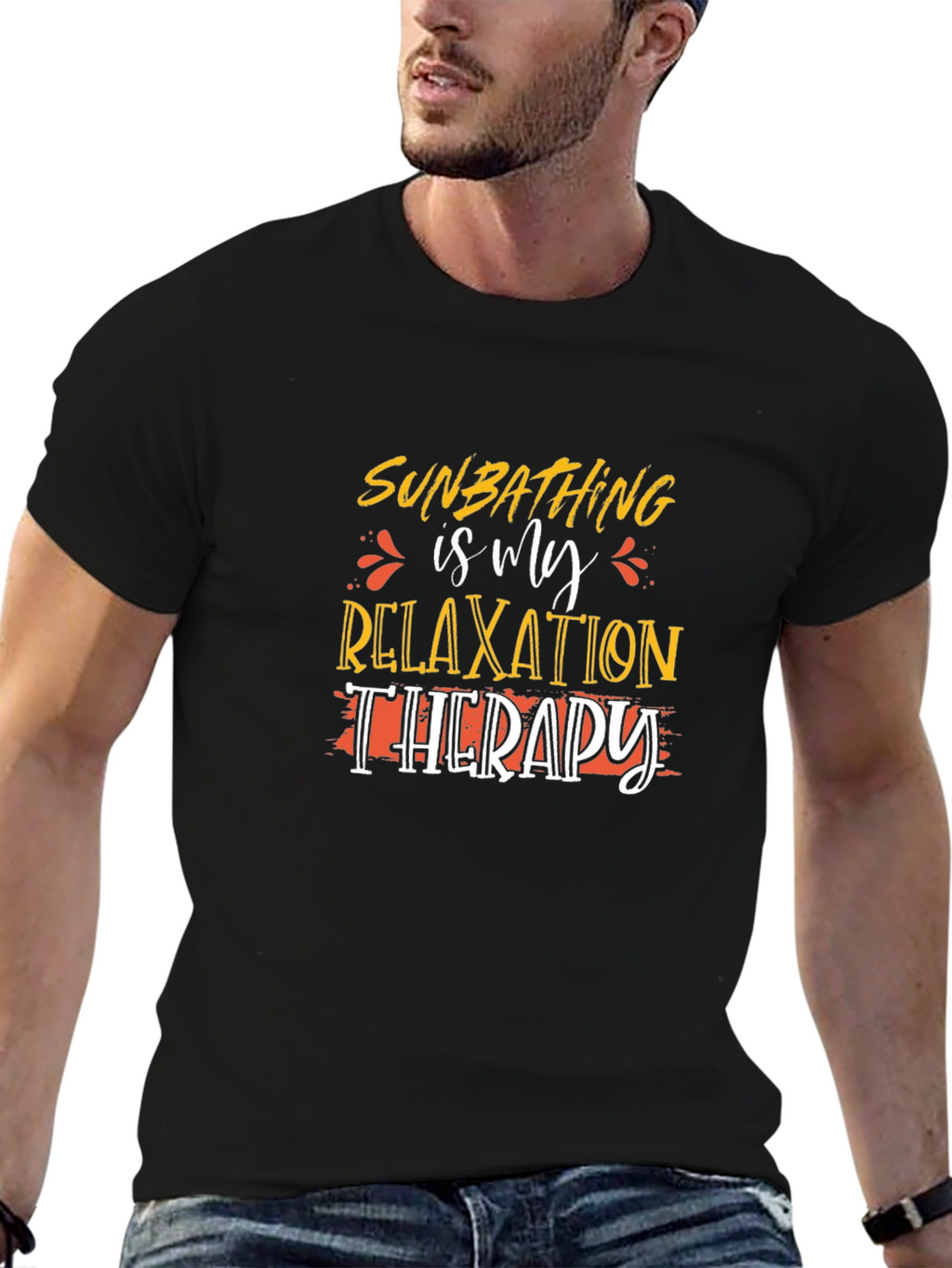 Sunbathing Relaxation Therapy Black T-Shirt