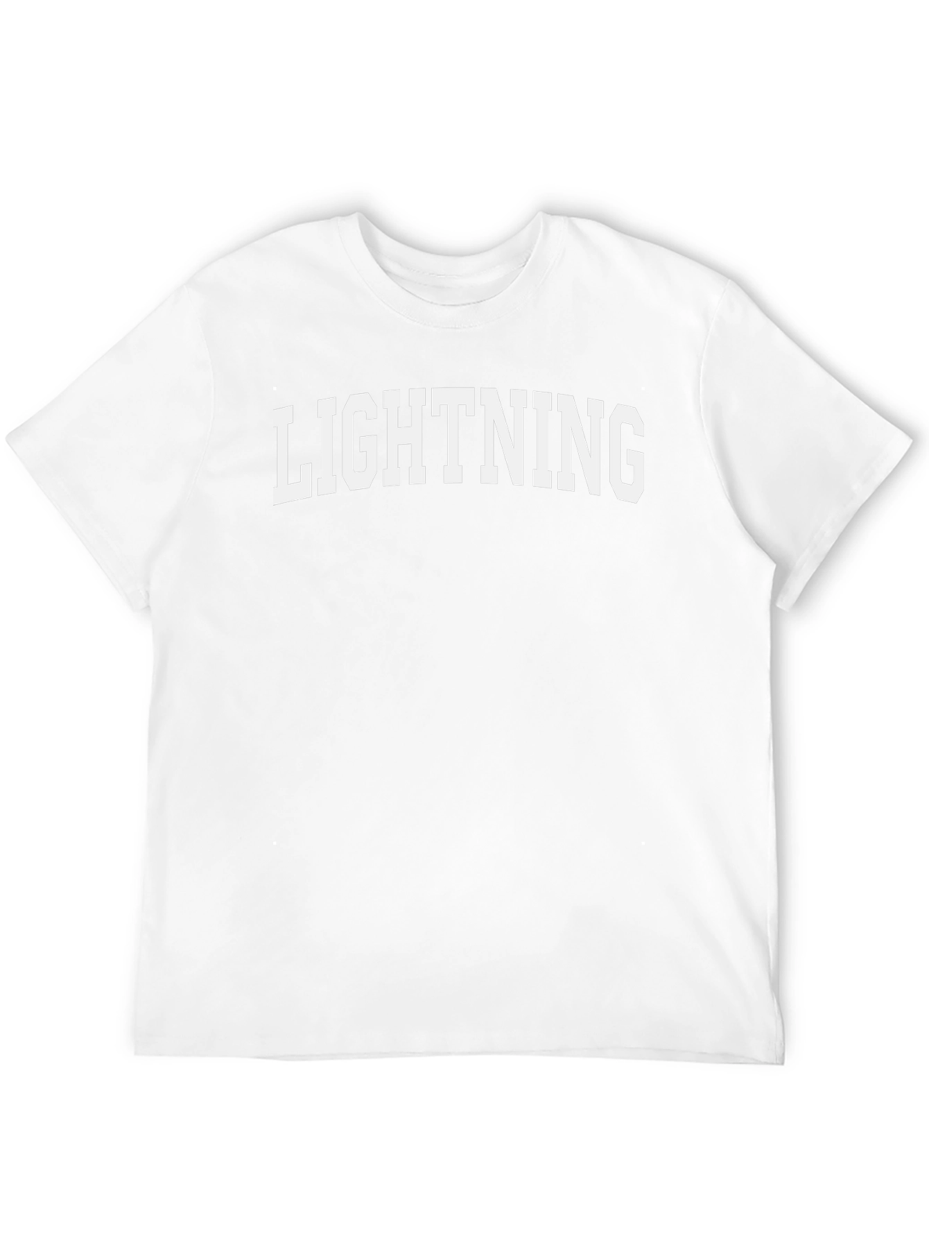 Lightning Bold White Text on Black T-Shirt