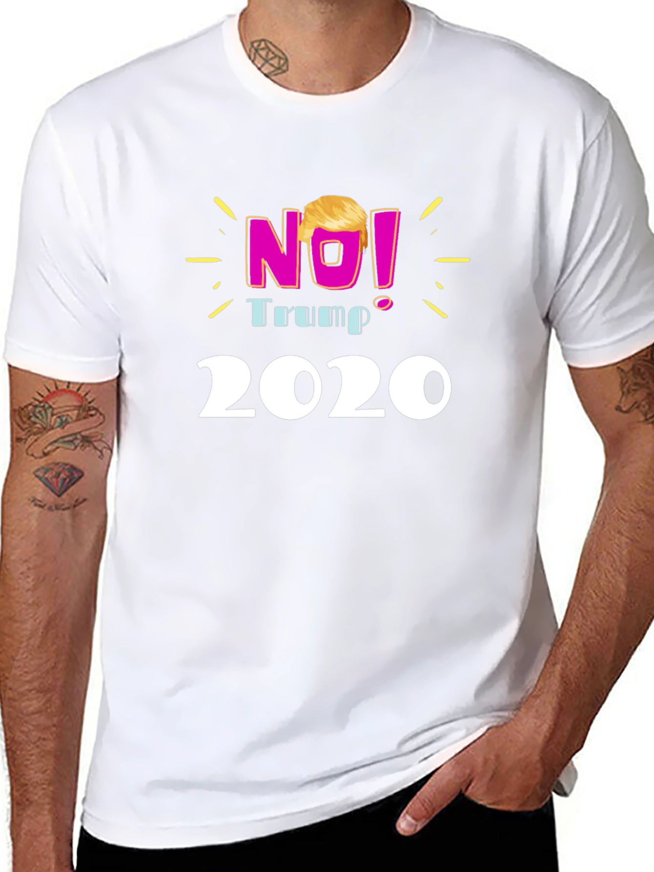 No! Trump 2020 Black T-Shirt