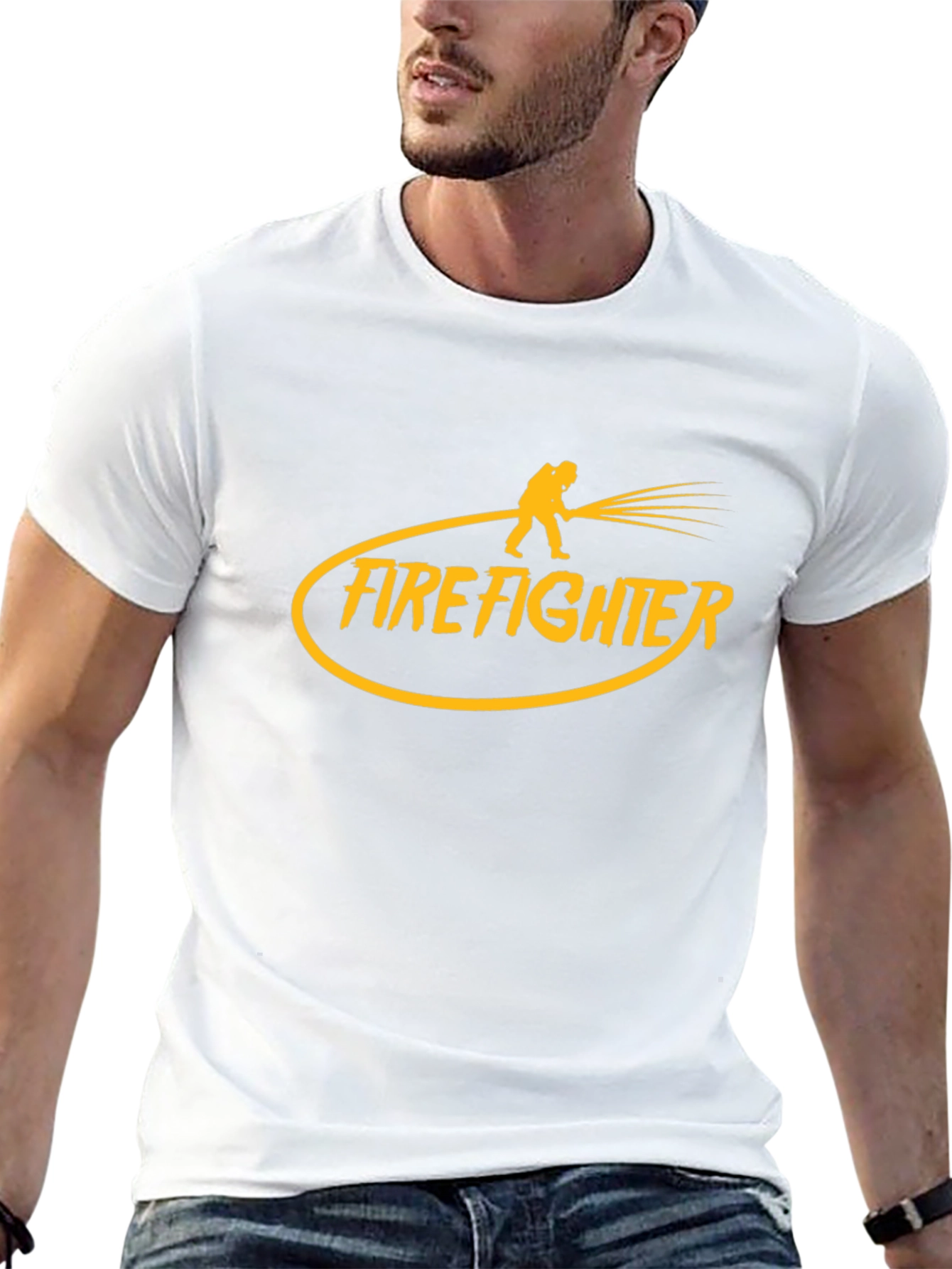 Firefighter Graphic Tee - Bold Black T-Shirt
