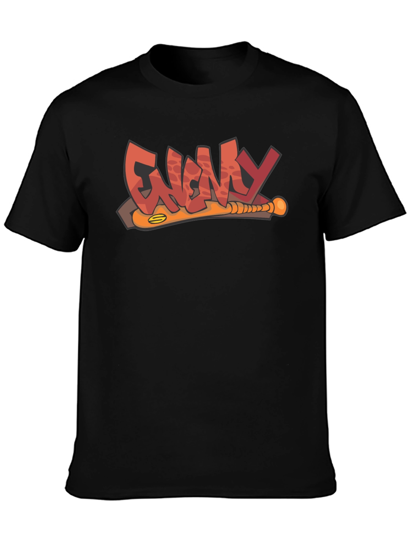 Enemy T-Shirt Black Graphic Novelty Baseball Bat Tee