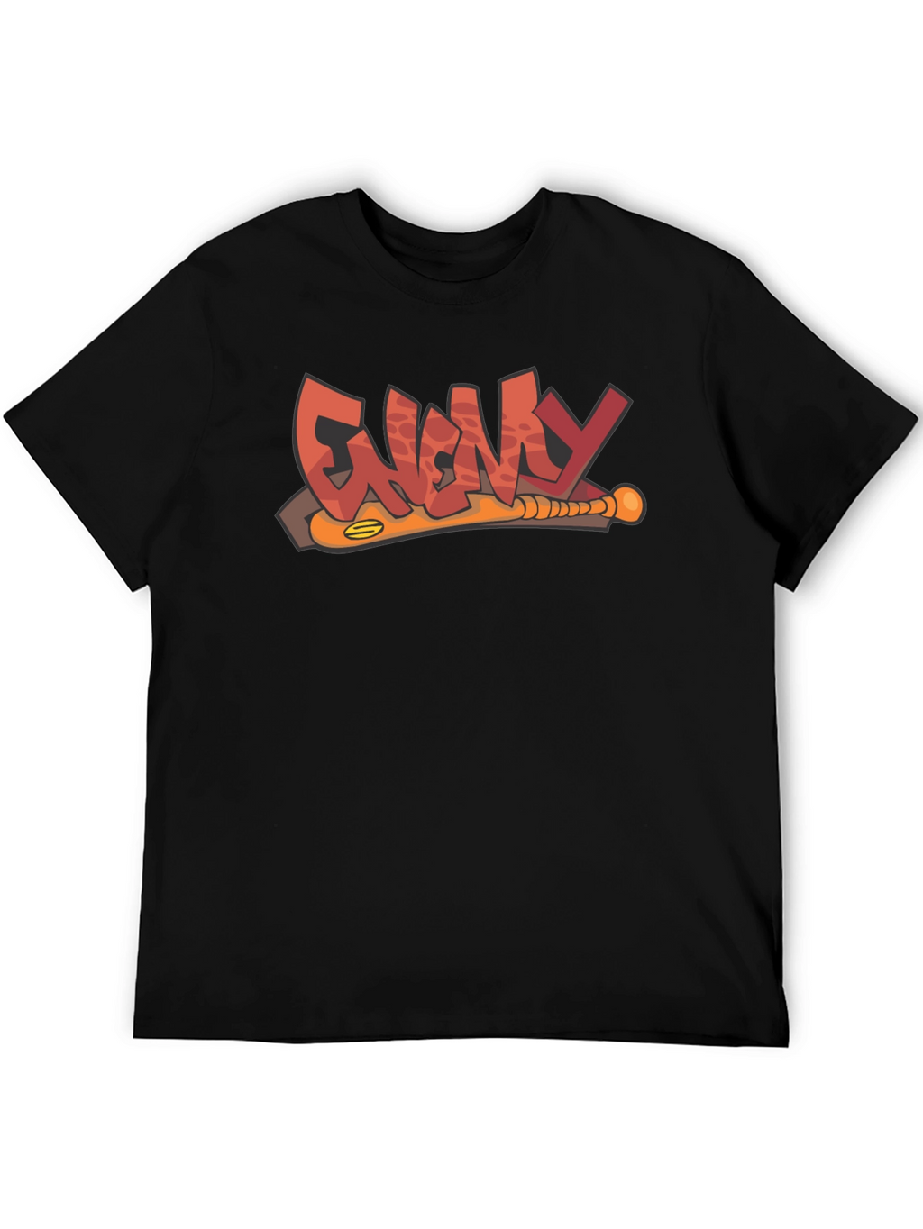 Enemy T-Shirt Black Graphic Novelty Baseball Bat Tee