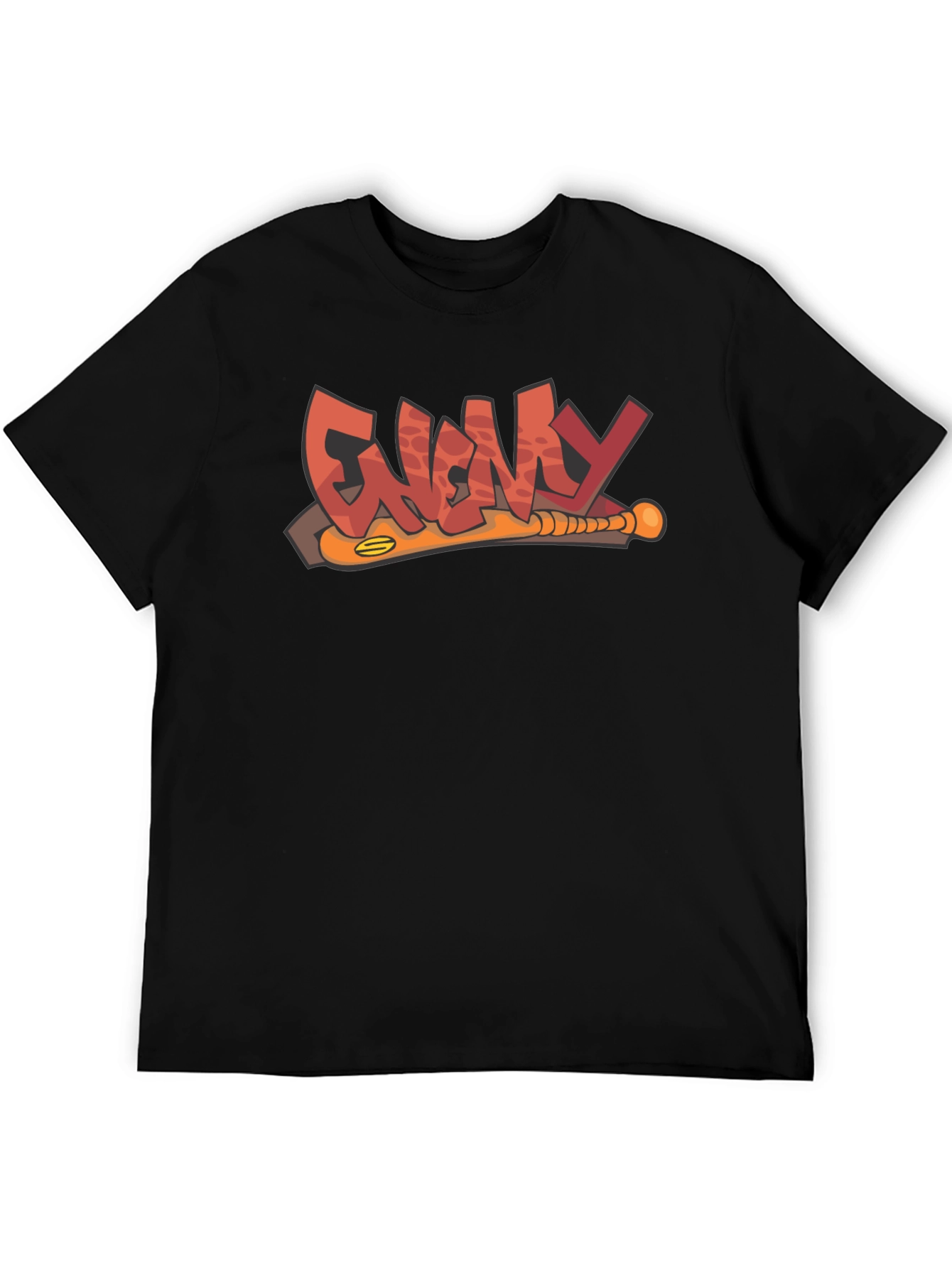 Enemy T-Shirt Black Graphic Novelty Baseball Bat Tee