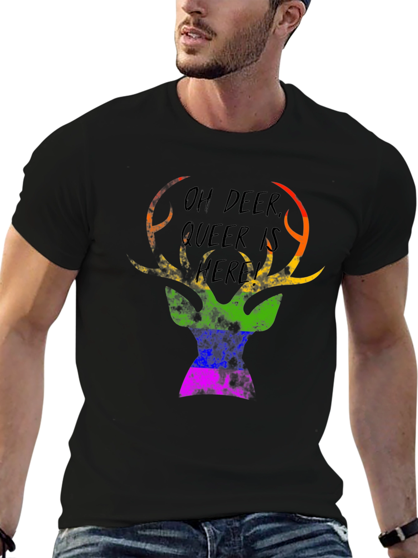 Oh Deer Queer Is Here Graphic Tee