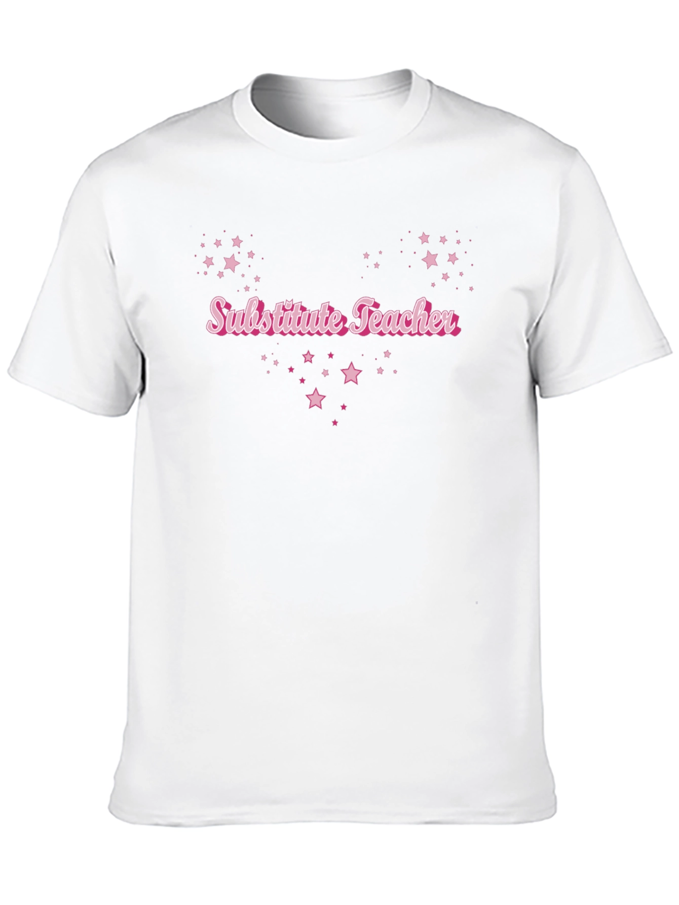 Substitute Teacher Pink Star T-Shirt