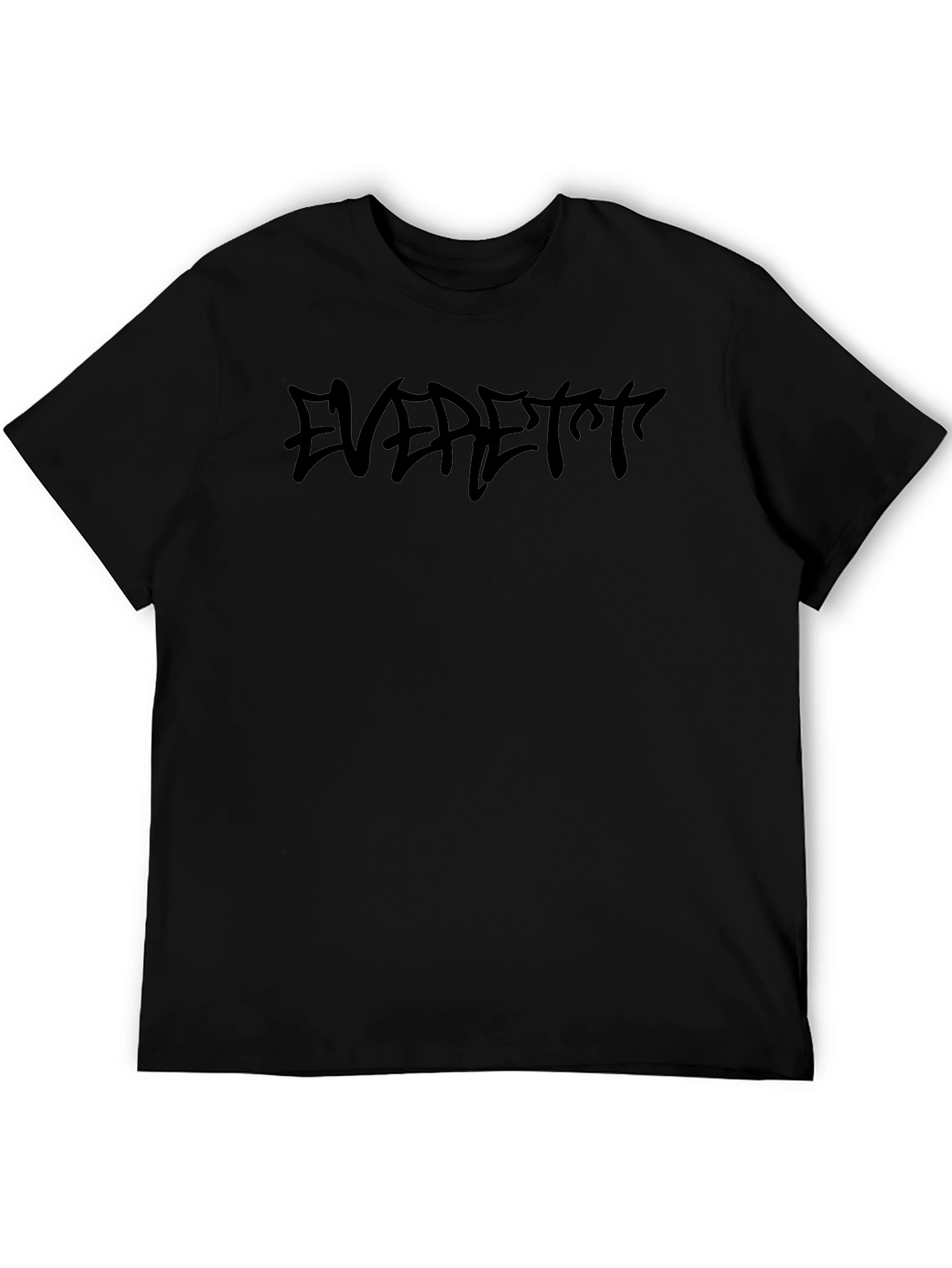 Mens Black EVERETT Graphic Tee - Casual Style