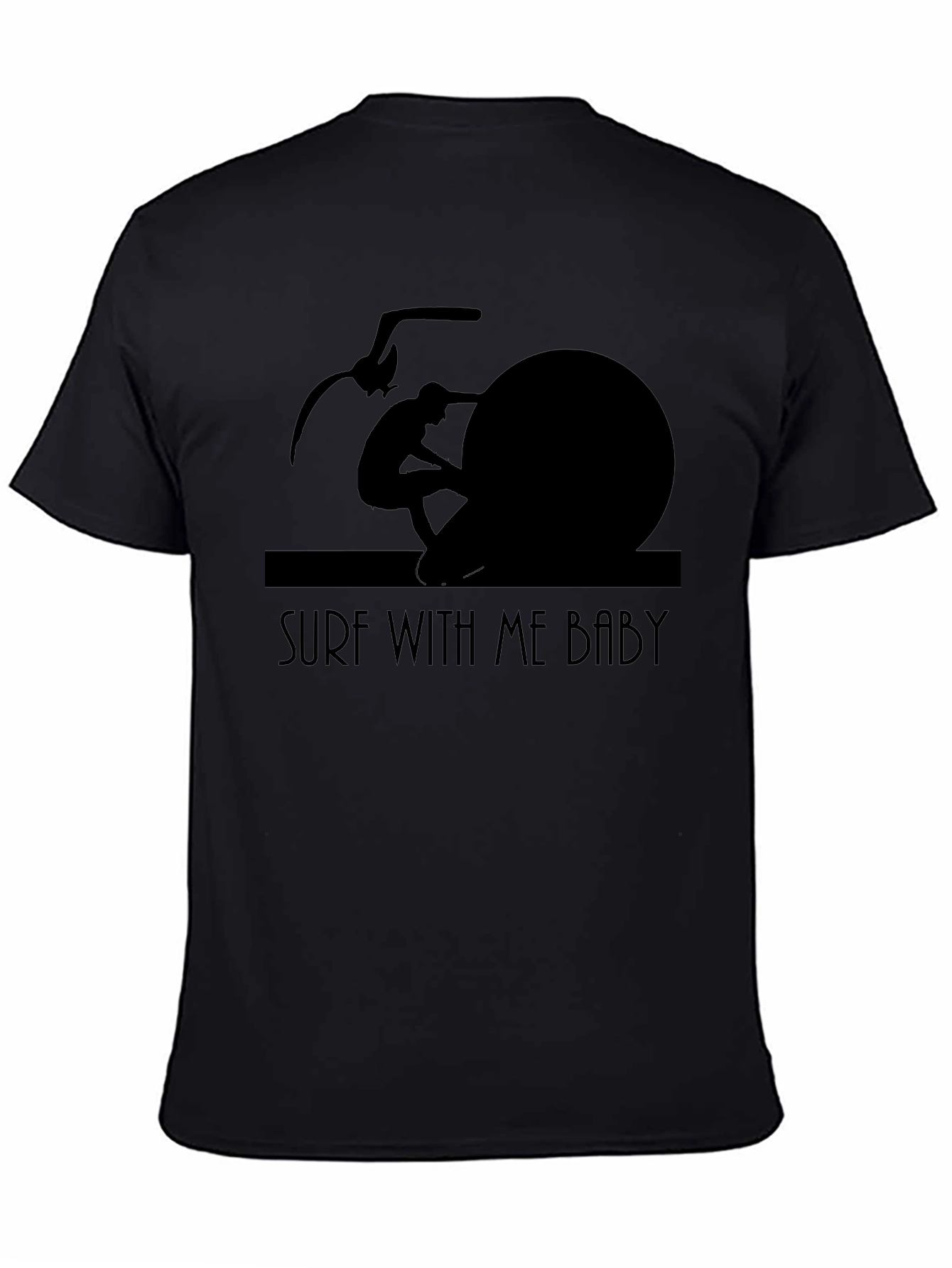 Surf With Me Baby Black T-Shirt