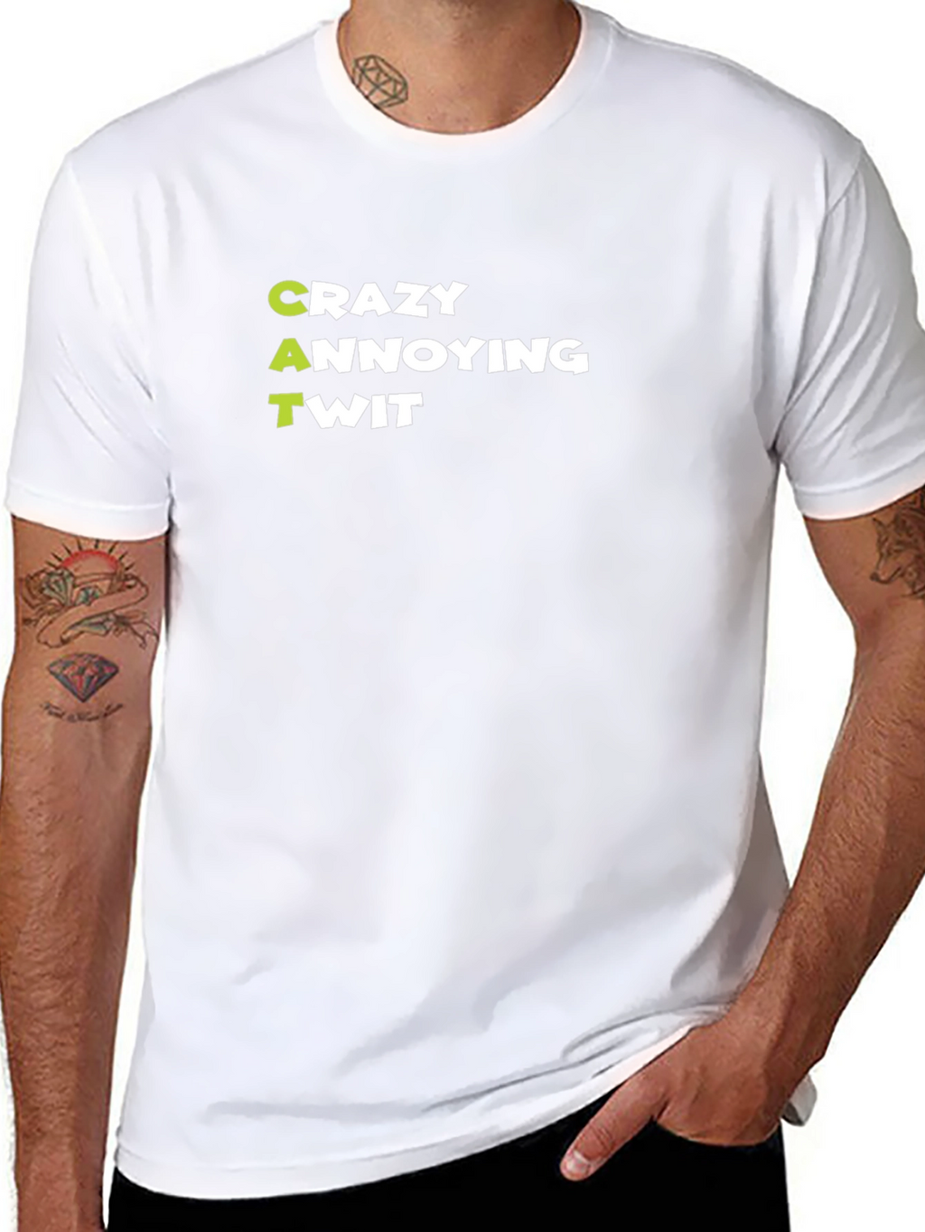 Crazy Annoying Twit Graphic Tee - Black