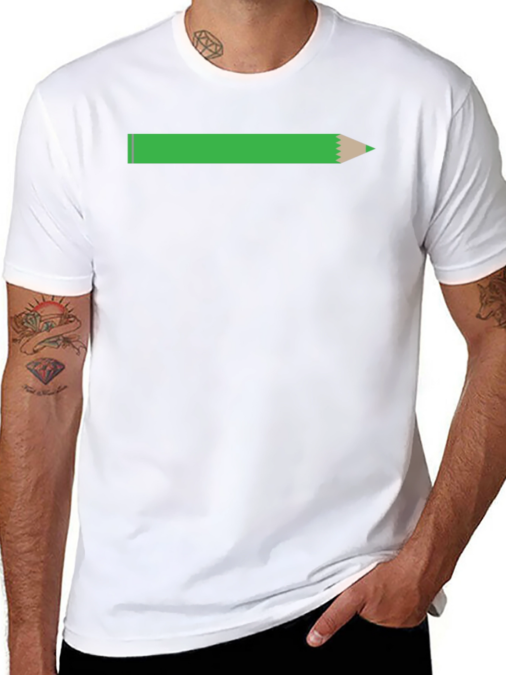 Pencil Graphic Tee - Black Cotton Casual T-Shirt