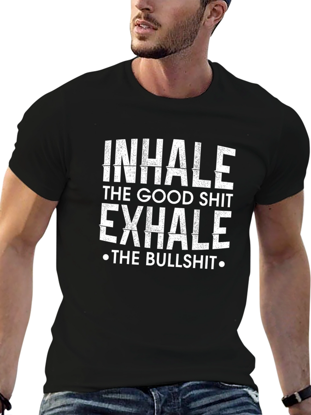 Inhale Exhale Graphic Tee - Trendy Slogan T-Shirt