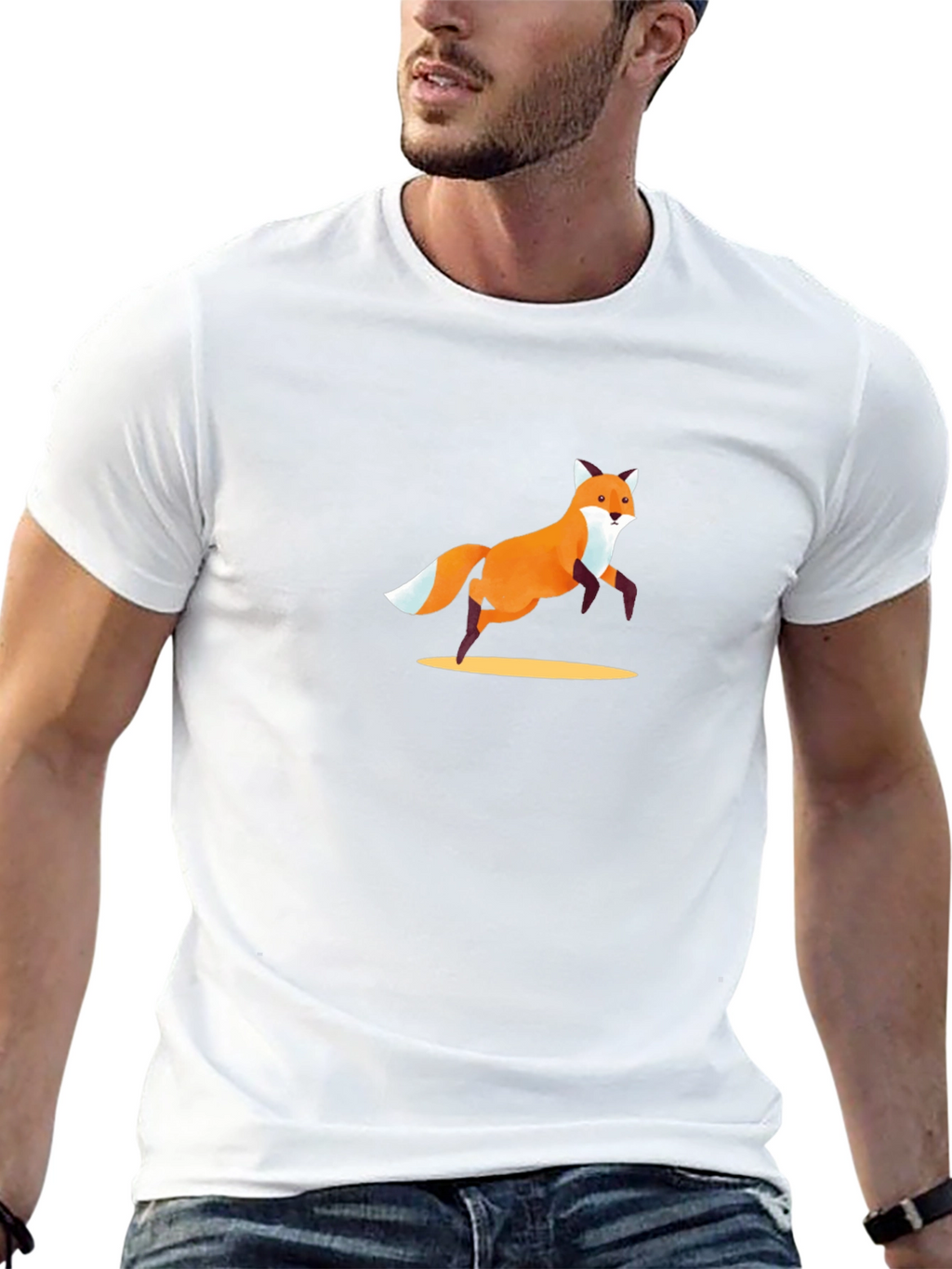 Fox Graphic Black T-Shirt - Modern Casual Tee