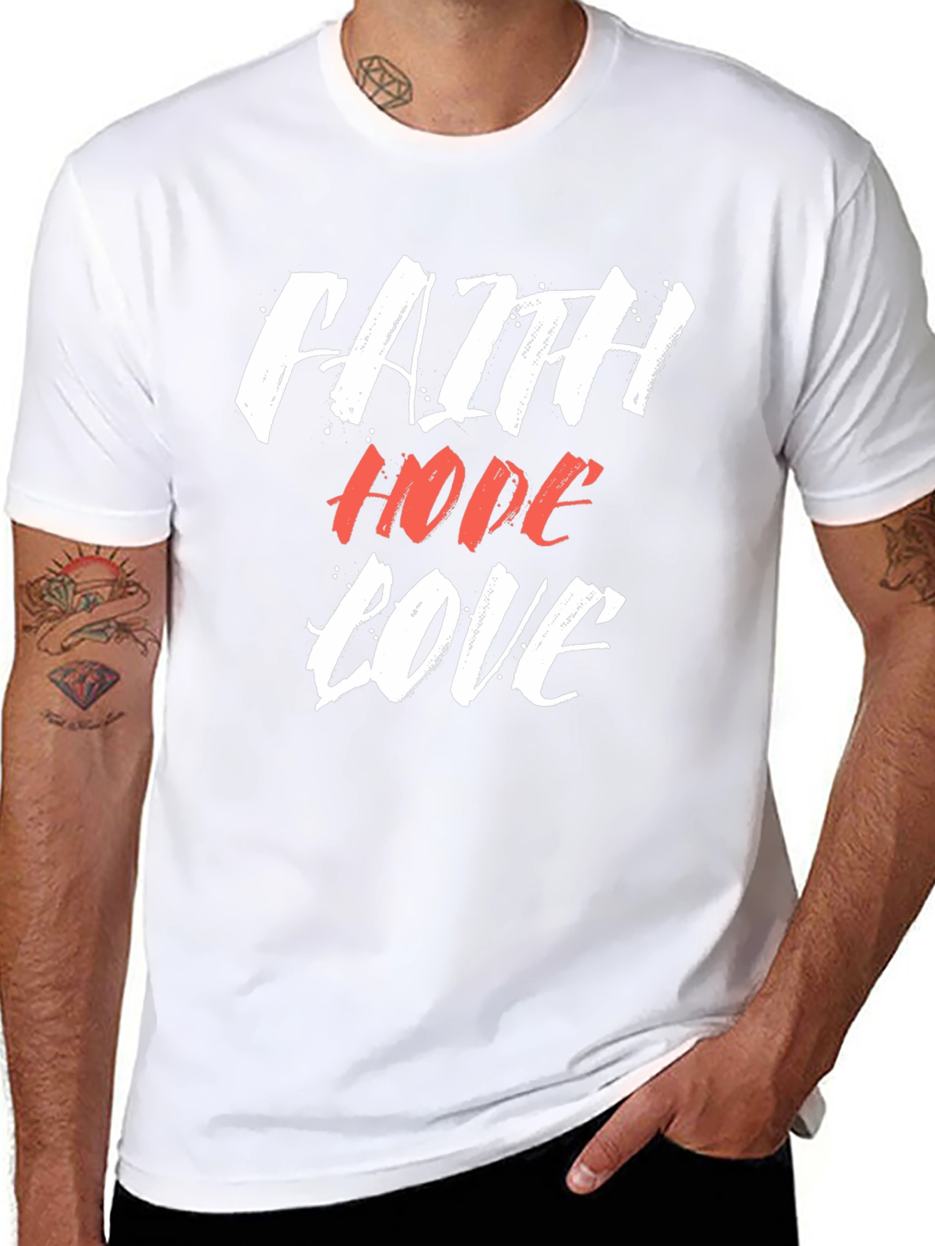 Faith Hope Love Graphic Tee - Black