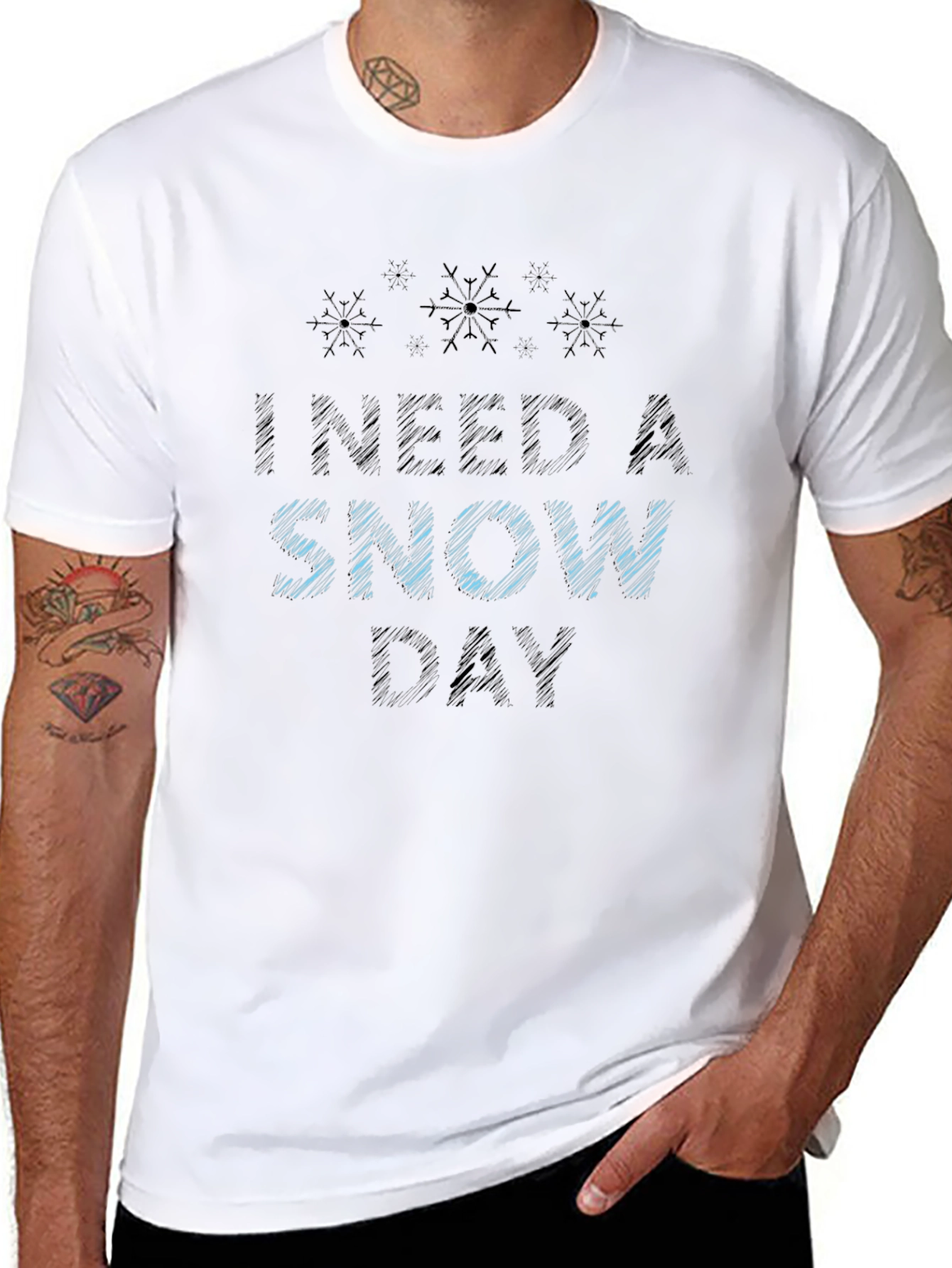 I Need a Snow Day Black T-Shirt