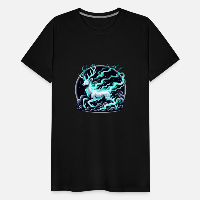 Mystical Luminous Stag in Cosmic Sky