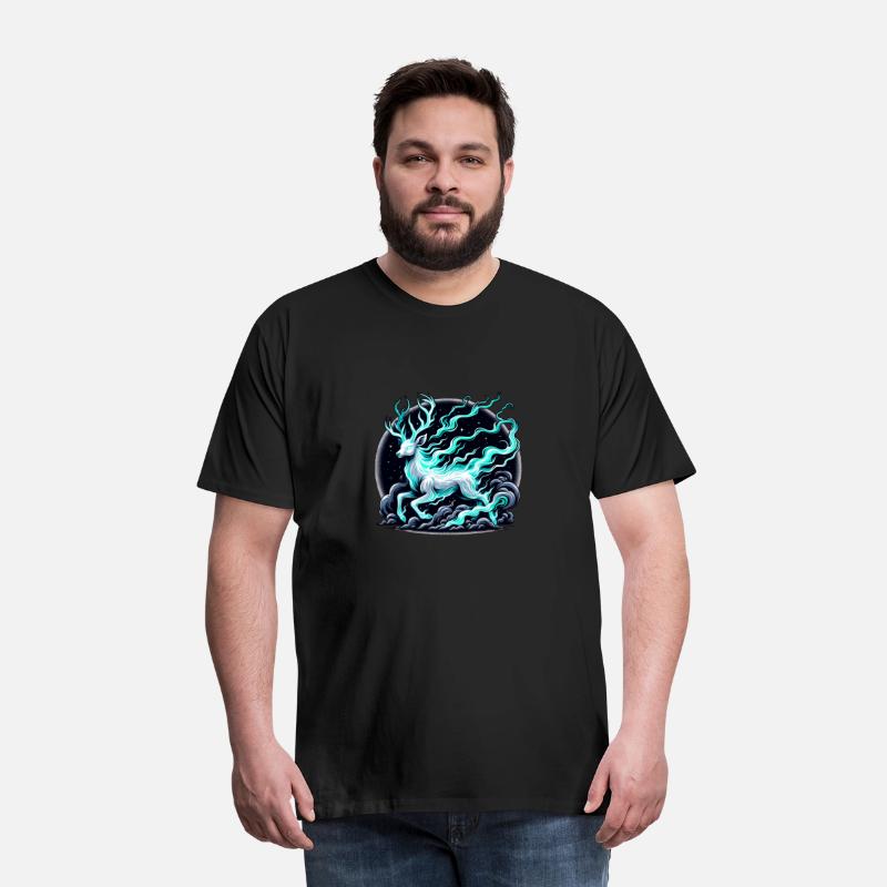 Mystical Luminous Stag in Cosmic Sky