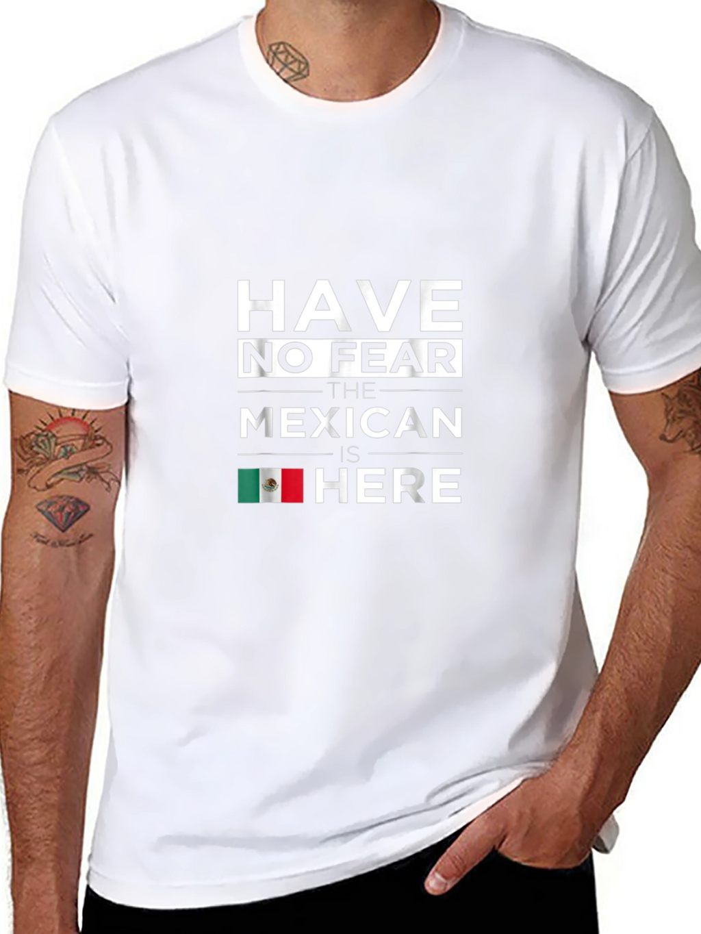 Have No Fear Mexican Is Here Black T-Shirt